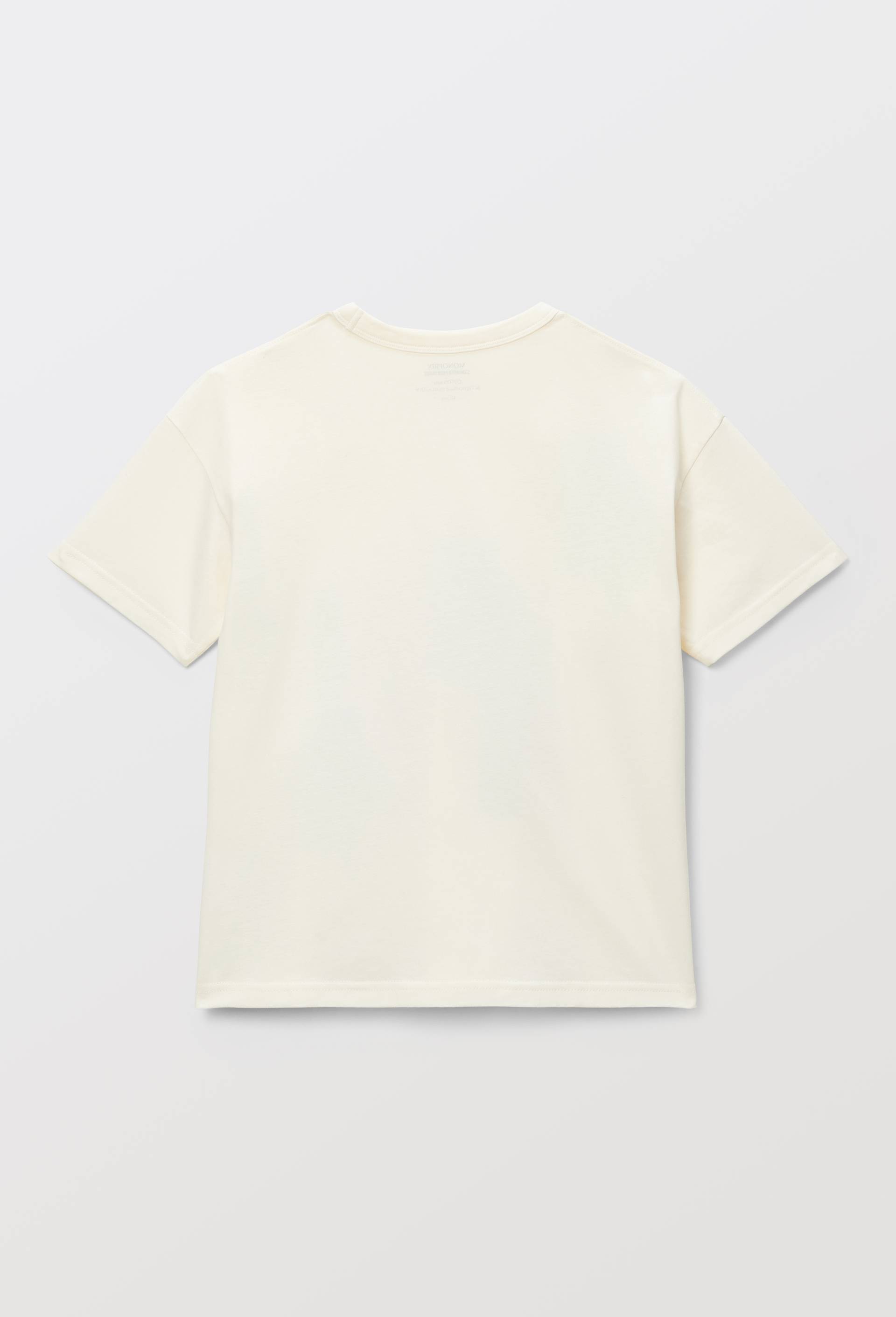 T-shirt manches courtes surteint en coton BIO, Beige clair, large image number 2