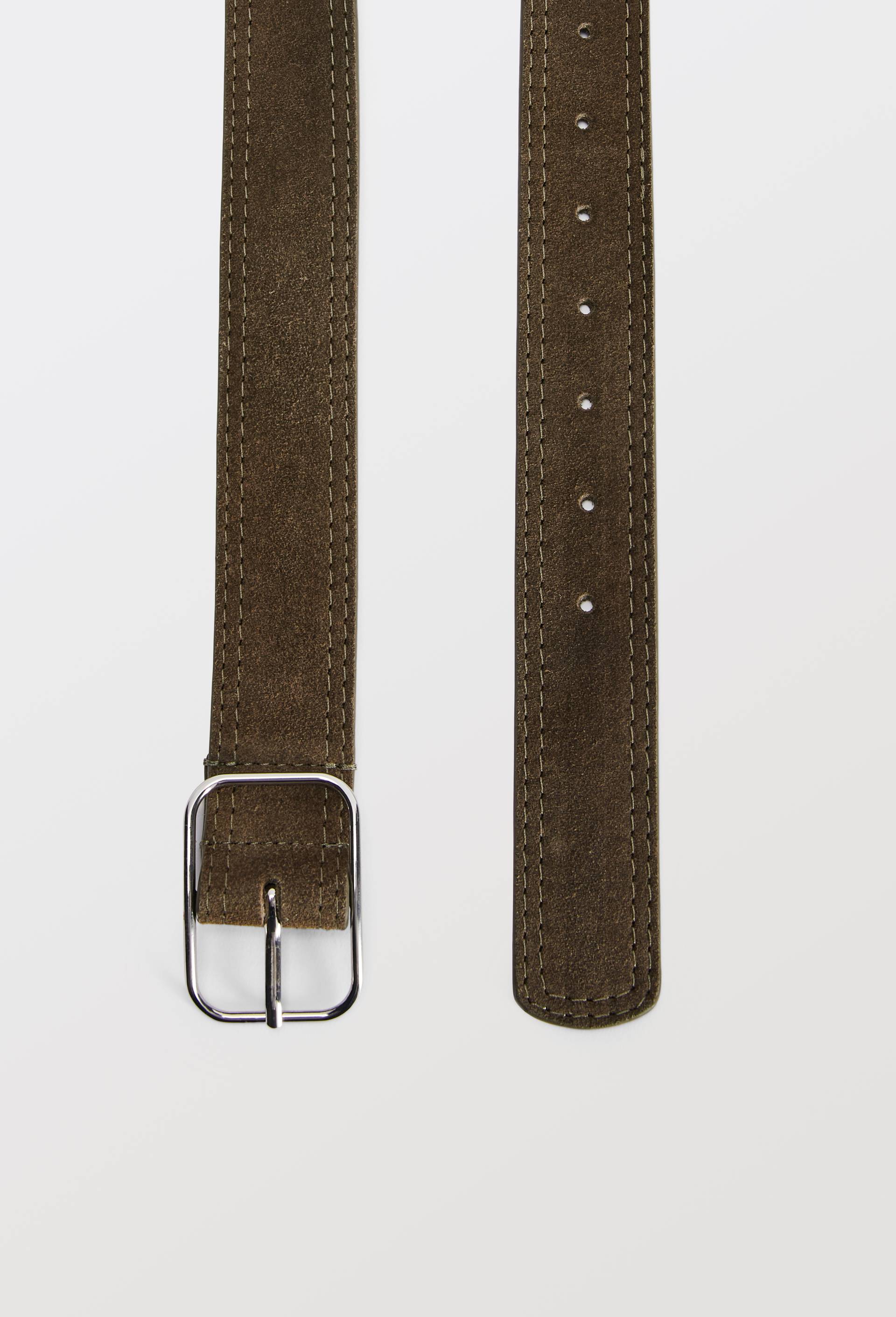 Ceinture 4cm en cro&ucirc;te de cuir, Vert fonc&eacute;, large image number 1
