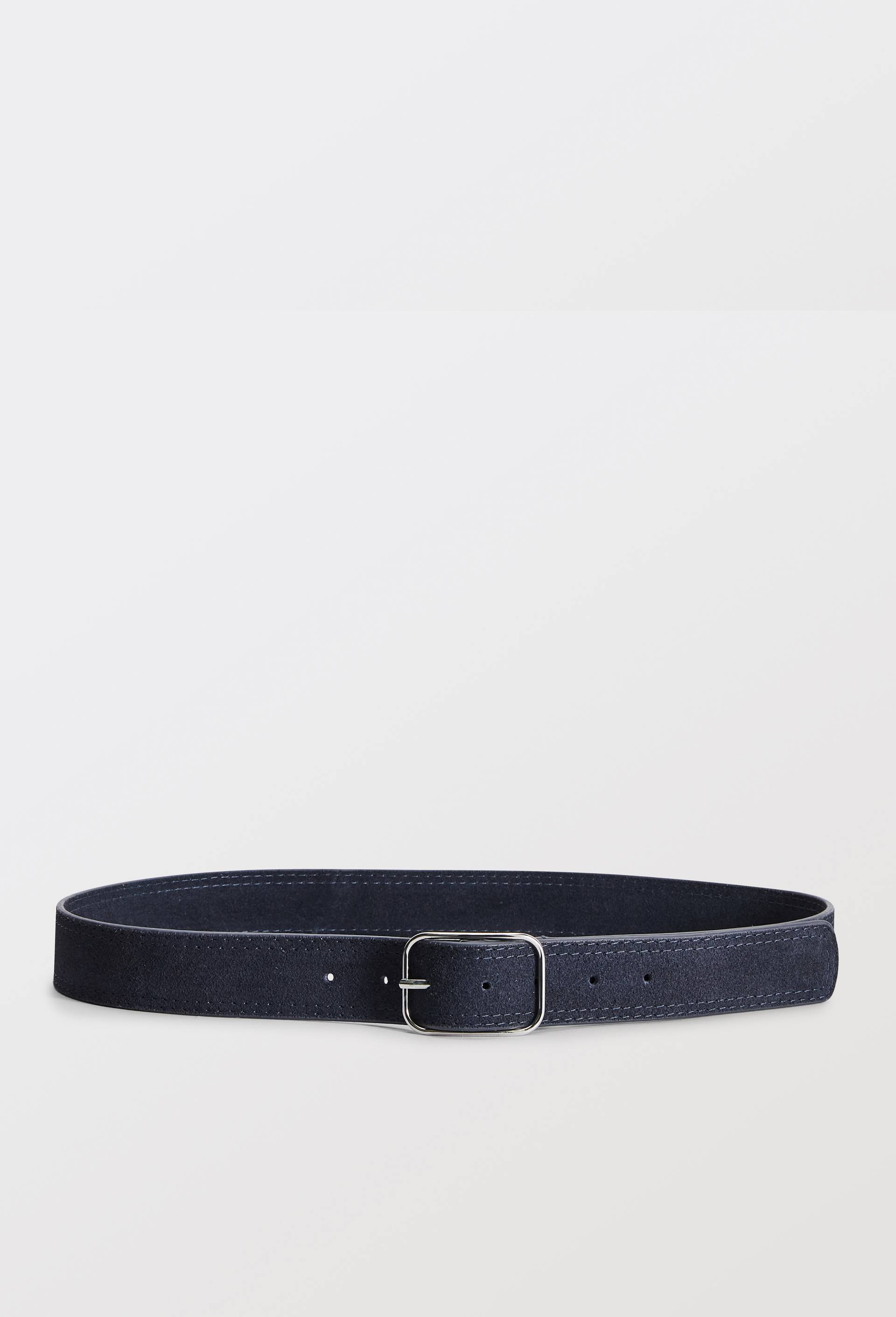 Ceinture 4cm en cro&ucirc;te de cuir, Bleu fonc&eacute;, large image number 0