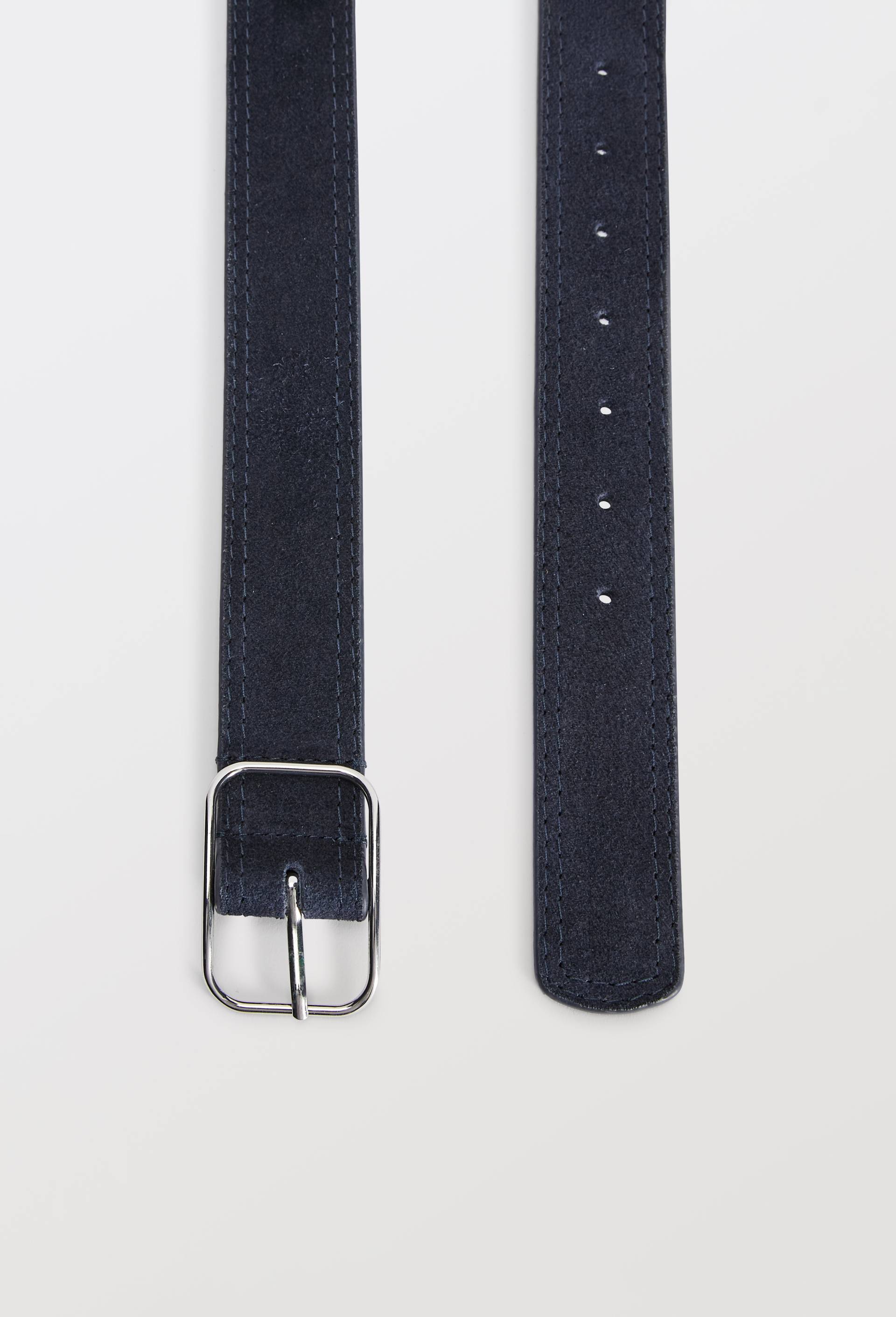 Ceinture 4cm en cro&ucirc;te de cuir, Bleu fonc&eacute;, large image number 1.0