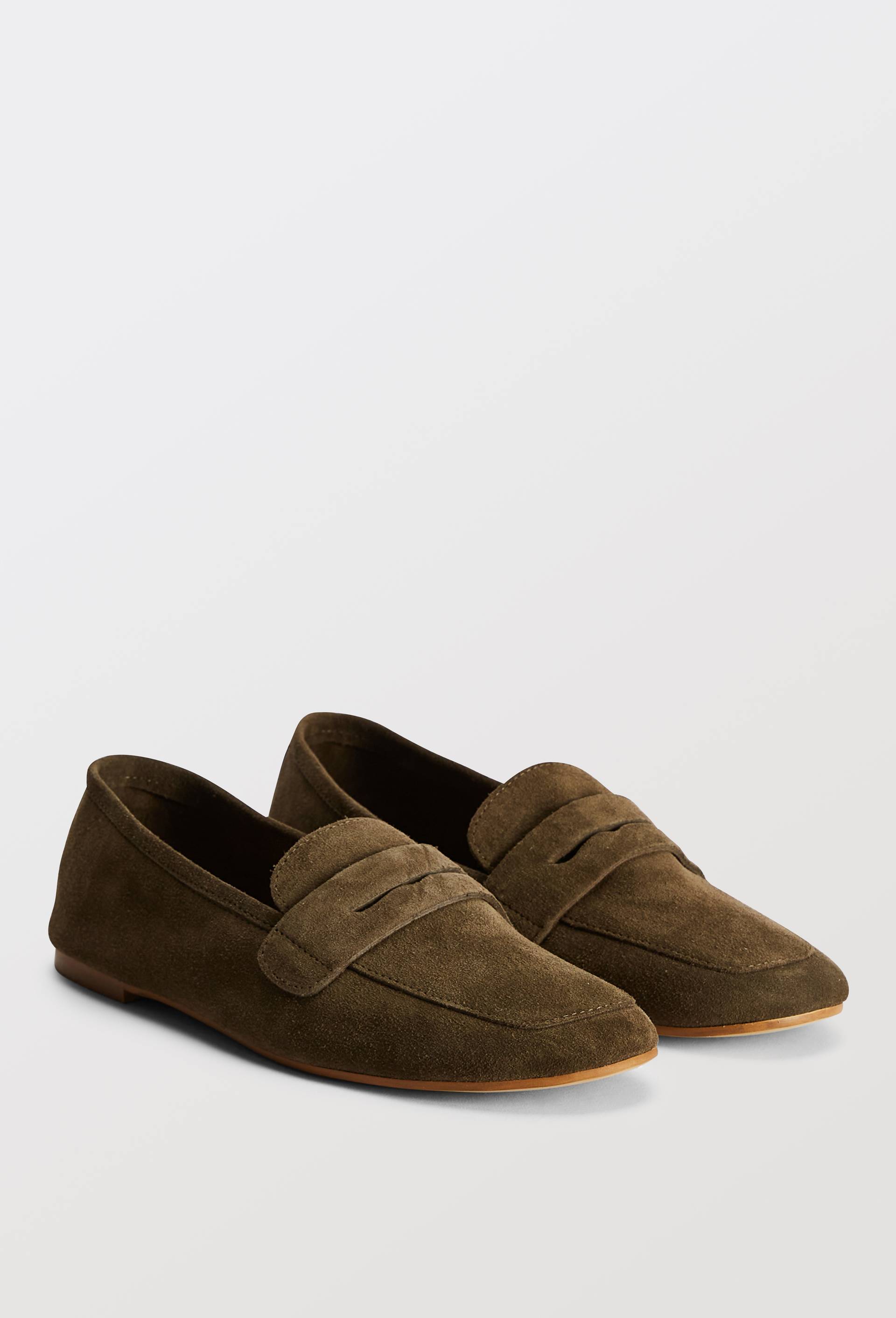 Mocassins en cuir, Vert fonc&eacute;, large image number 1