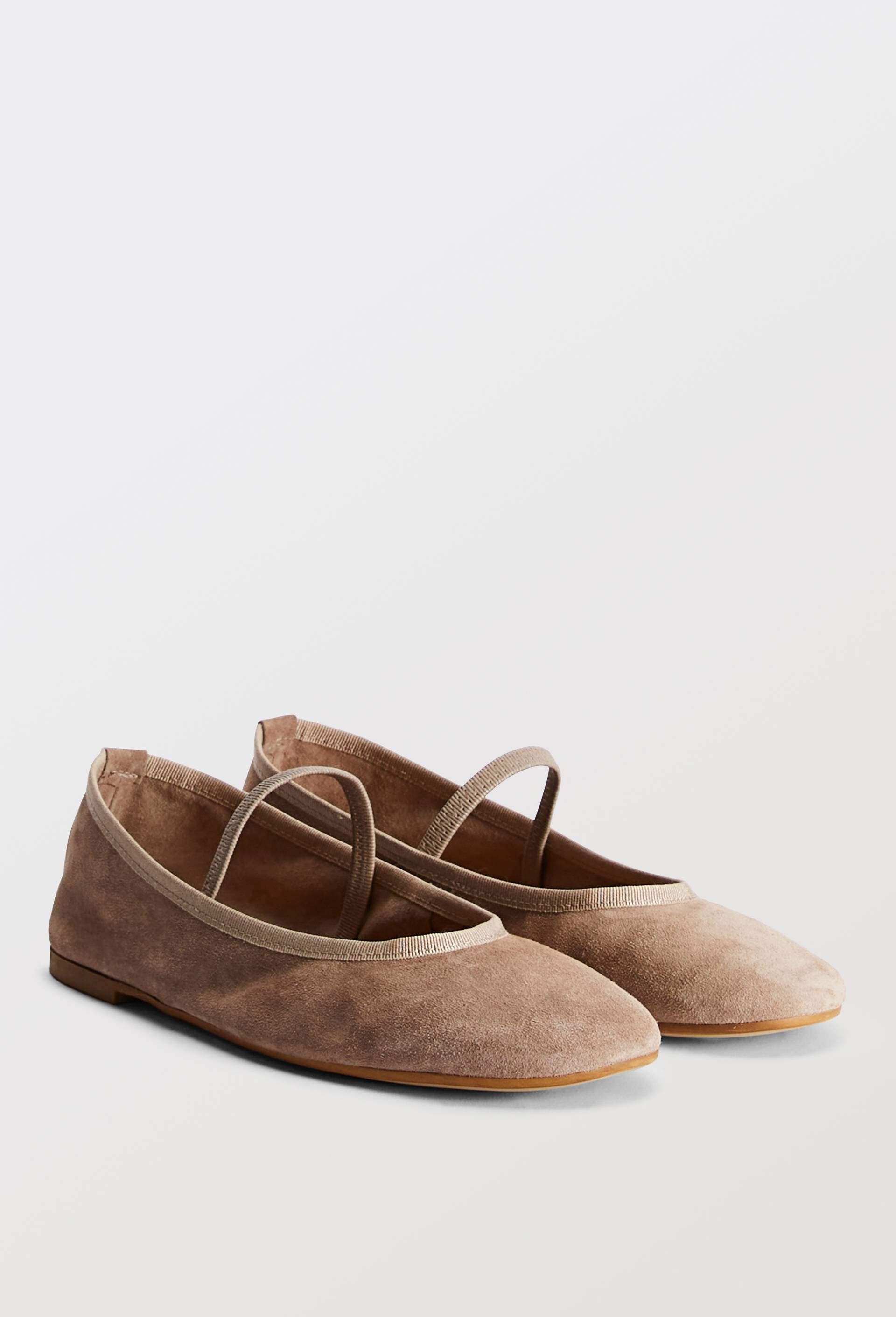 Ballerines &agrave; bride en cuir, Beige, large image number 0