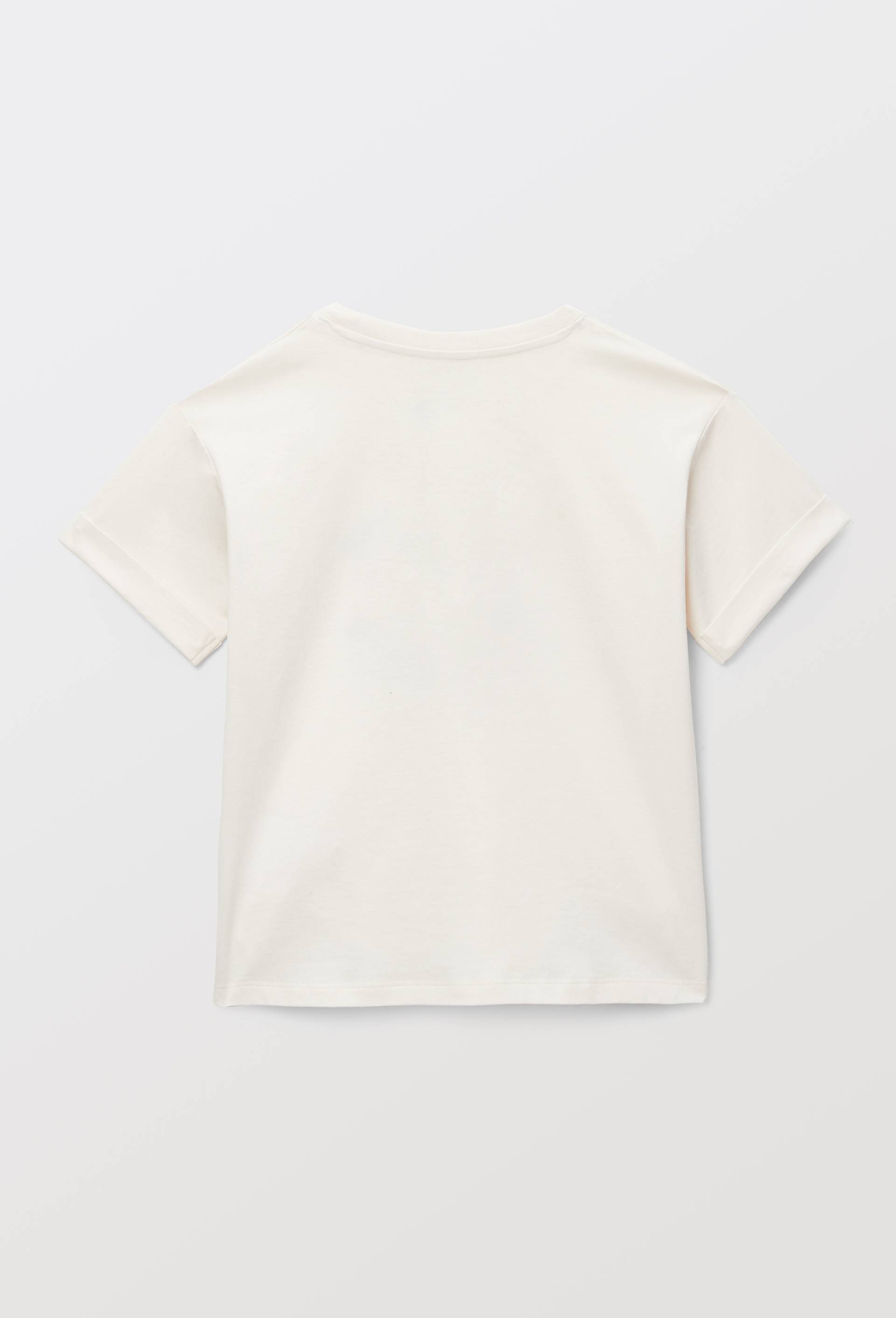 T-shirt manches courtes  brod&eacute; en coton BIO GOTS, Beige clair, large image number 2