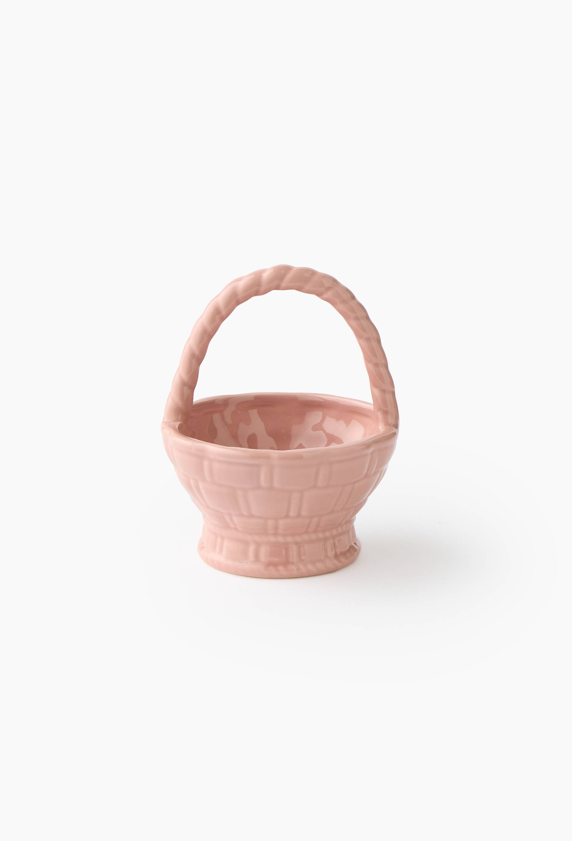 Panier tressage c&eacute;ramique, 13cm, Rose clair, large image number 1