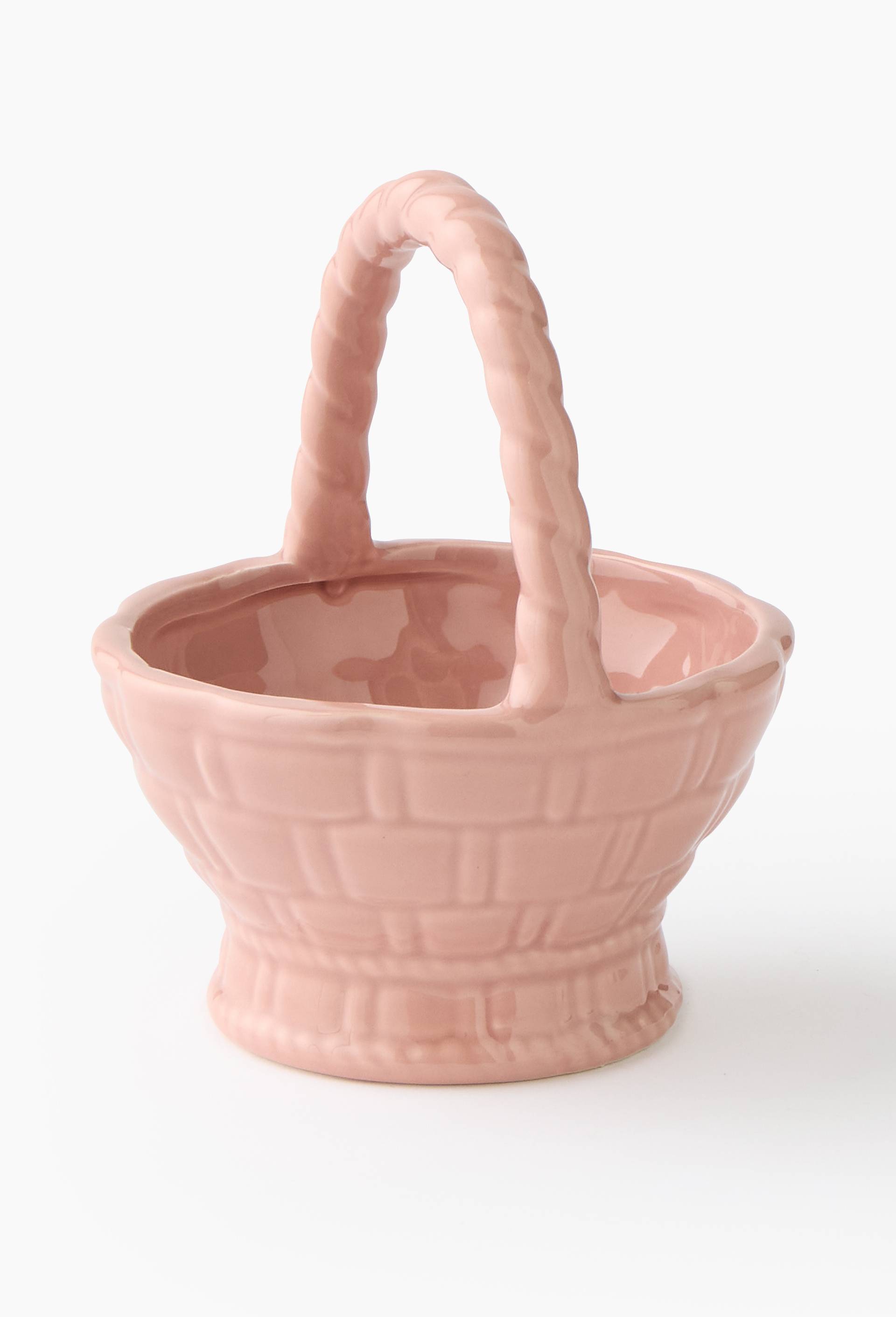Panier tressage c&eacute;ramique, 13cm, Rose clair, large image number 2.0