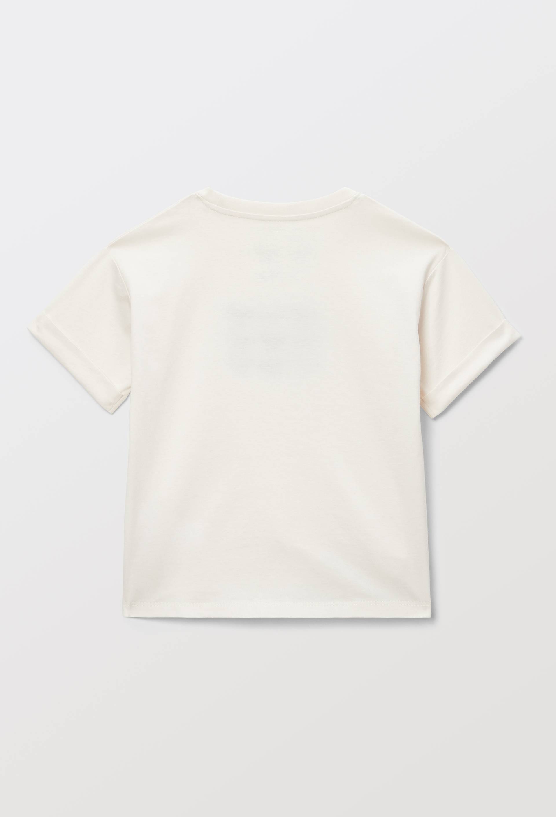 T-shirt manches courtes  brod&eacute; en coton BIO GOTS, Beige clair, large image number 2