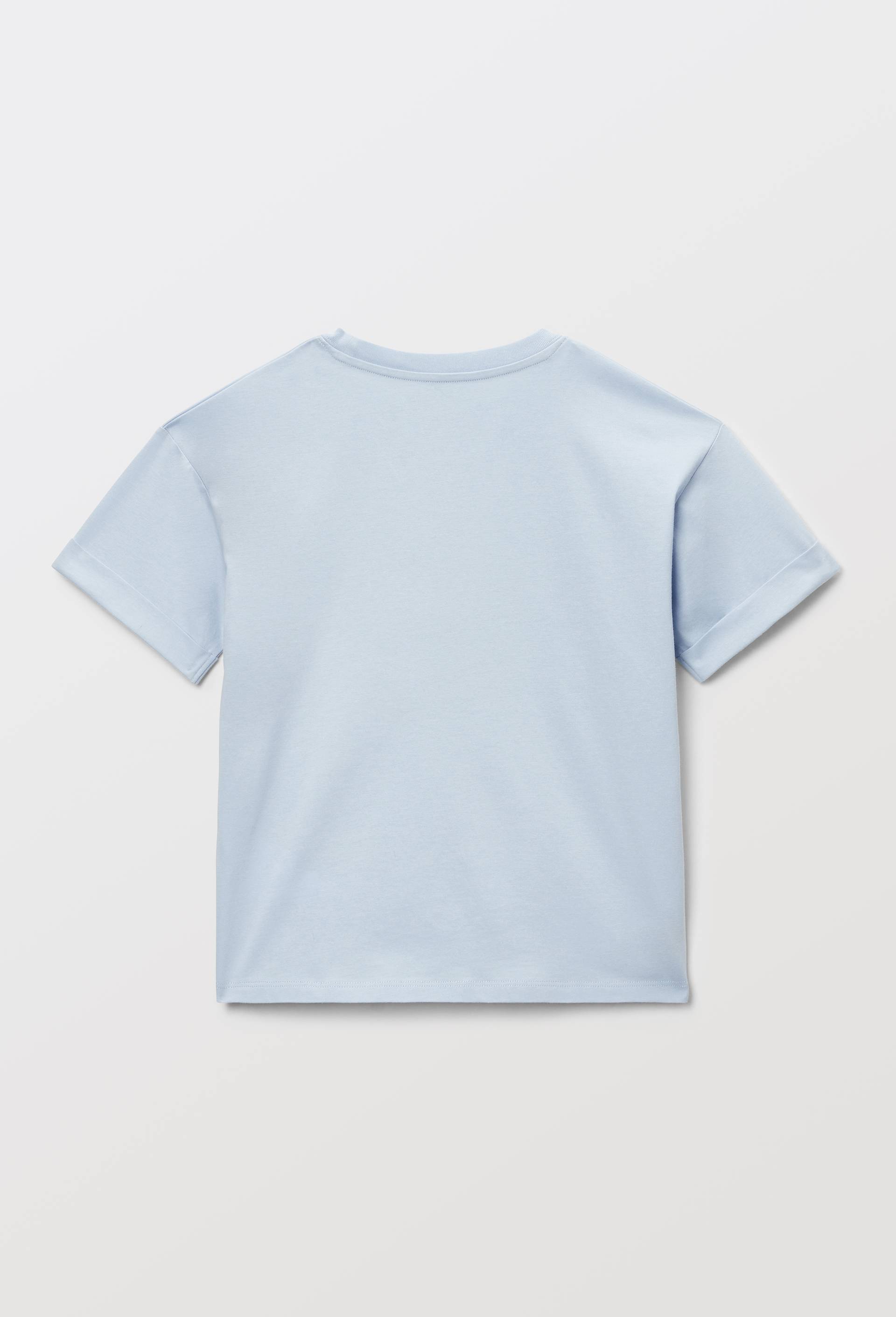 T-shirt manches courtes  brod&eacute; en coton BIO GOTS, Bleu clair, large image number 2.0