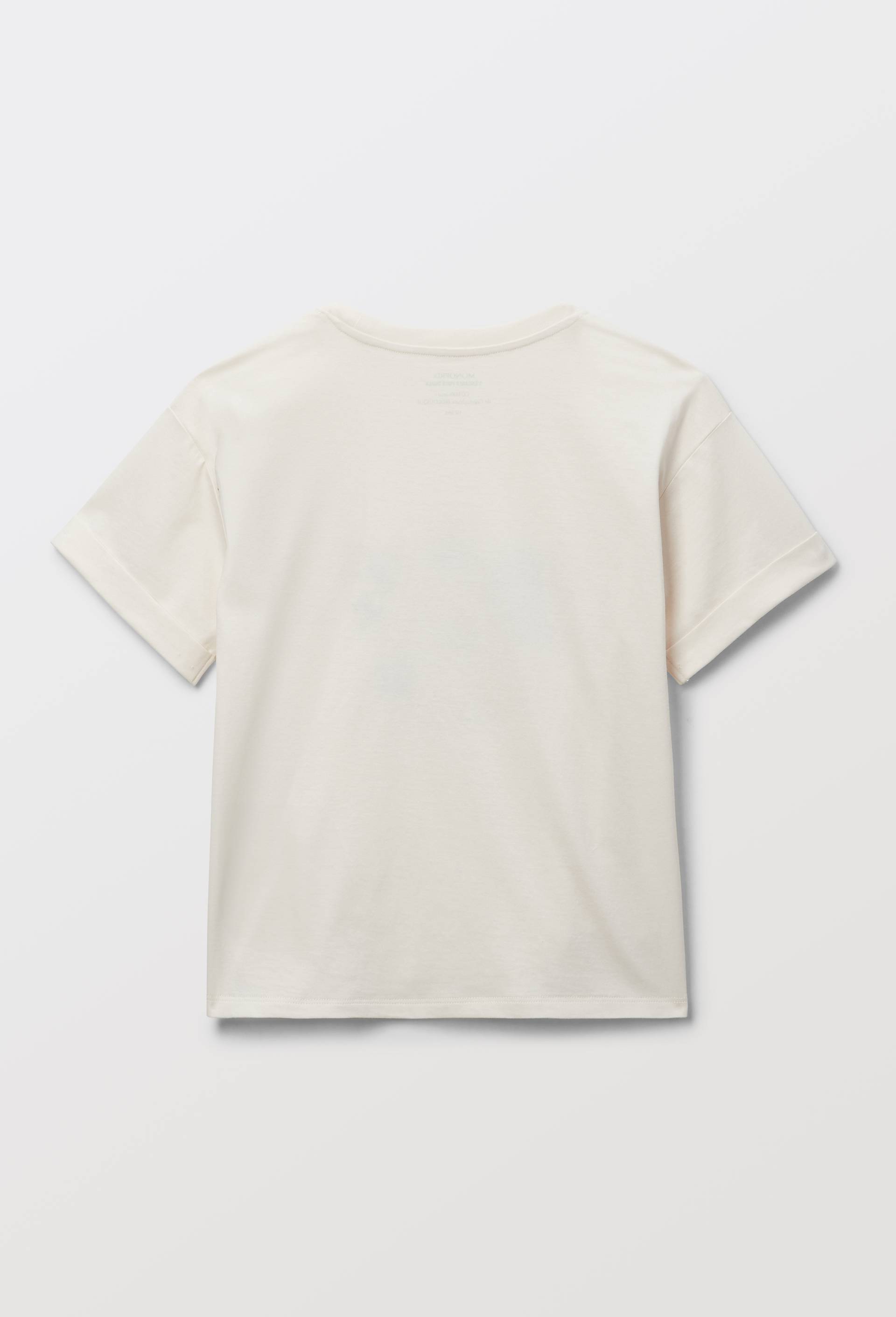 T-shirt manches courtes  brod&eacute; en coton BIO GOTS, Beige clair, large image number 2