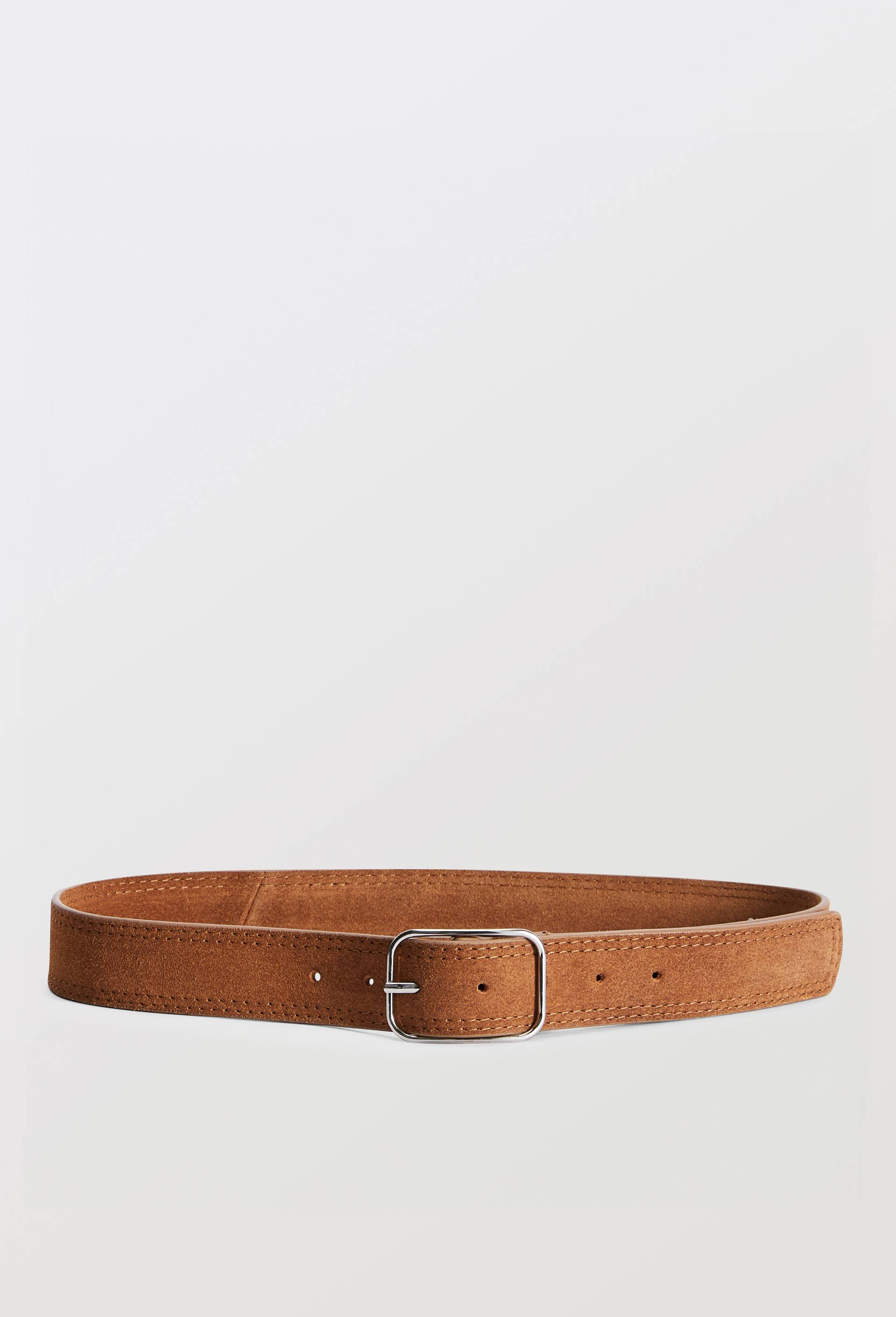 Ceinture 4cm en cro&ucirc;te de cuir, Brun, large image number 0