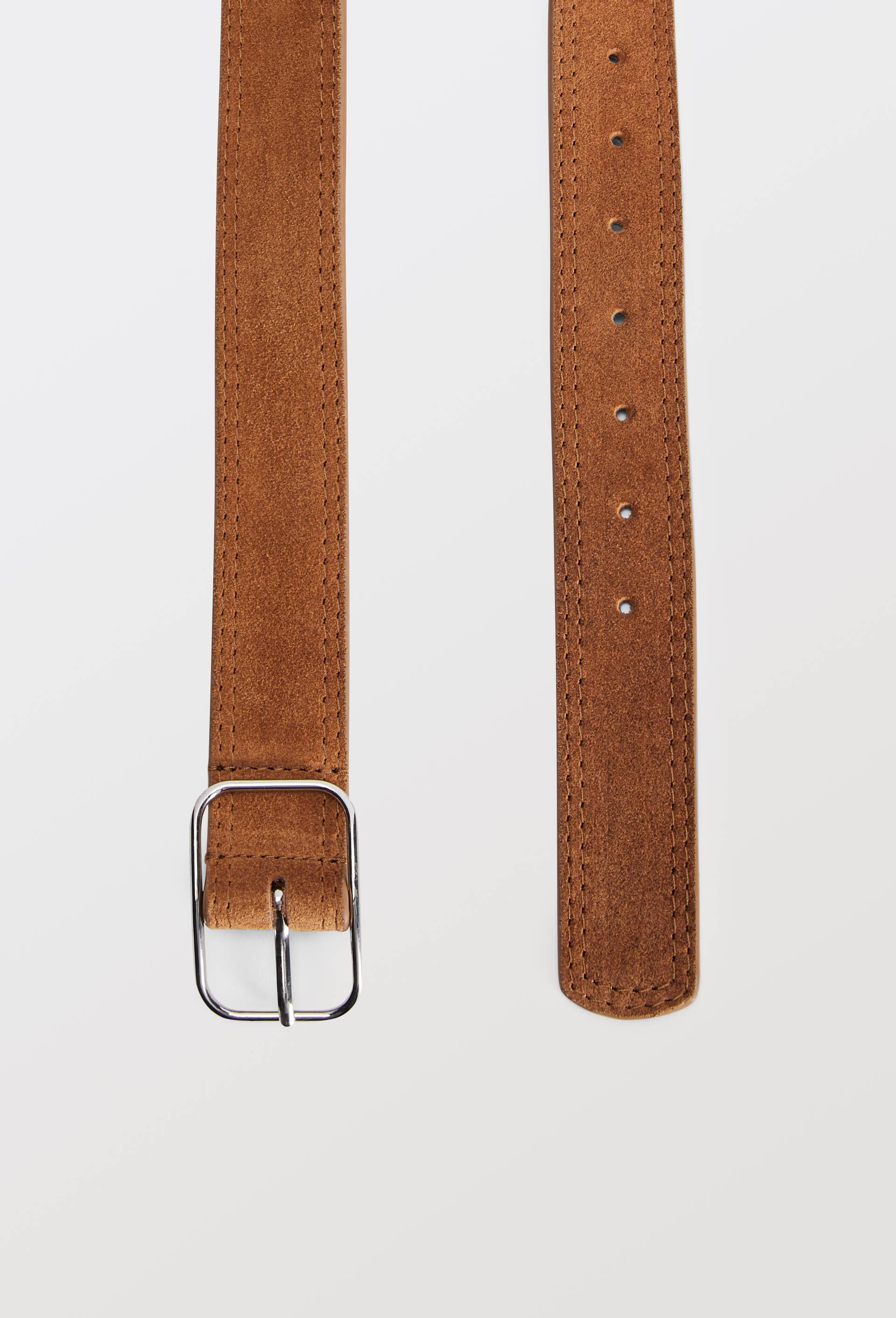 Ceinture 4cm en cro&ucirc;te de cuir, Brun, large image number 1