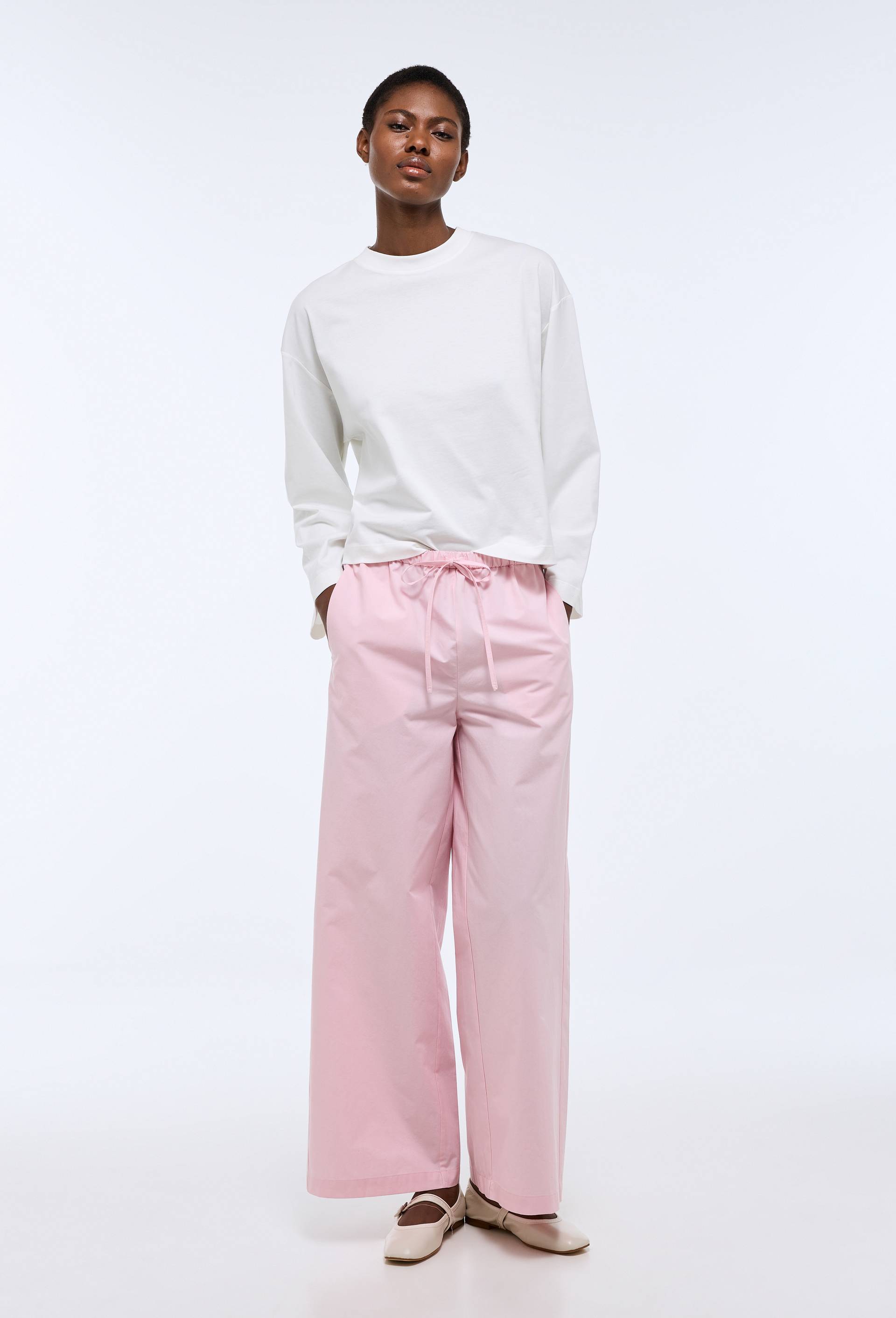 Pantalon taille &eacute;lastiqu&eacute;e, Rose clair, large image number 1.0