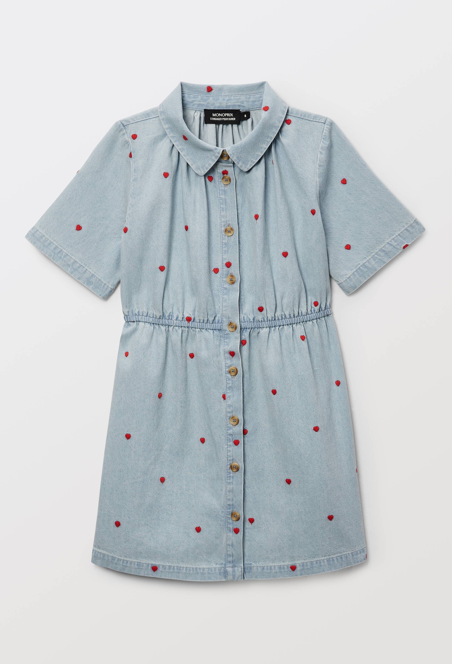 Robe col chemise imprim&eacute;e en coton, Bleu fonc&eacute;, large image number 1.0