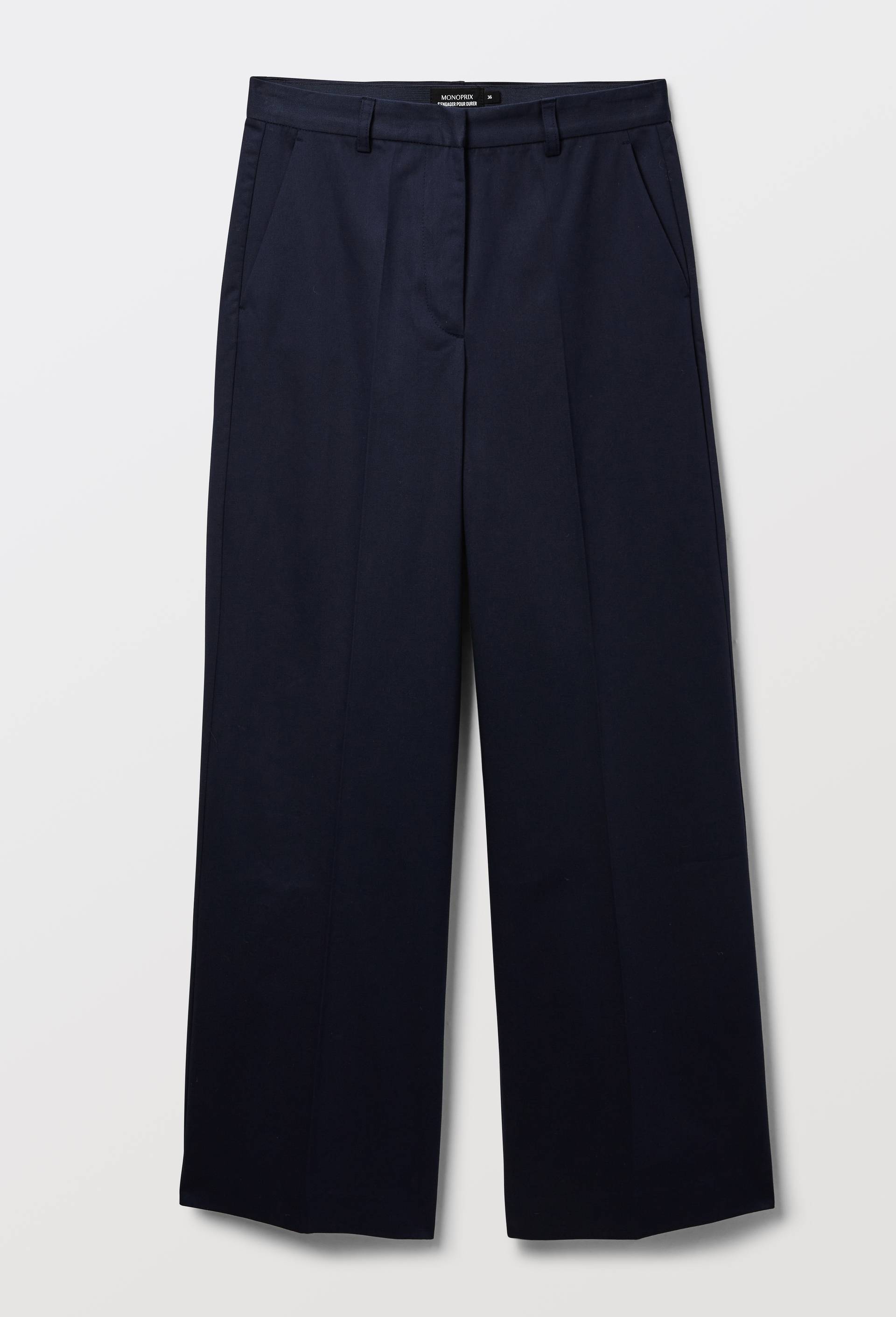 Pantalon large en coton, Bleu fonc&eacute;, large image number 2