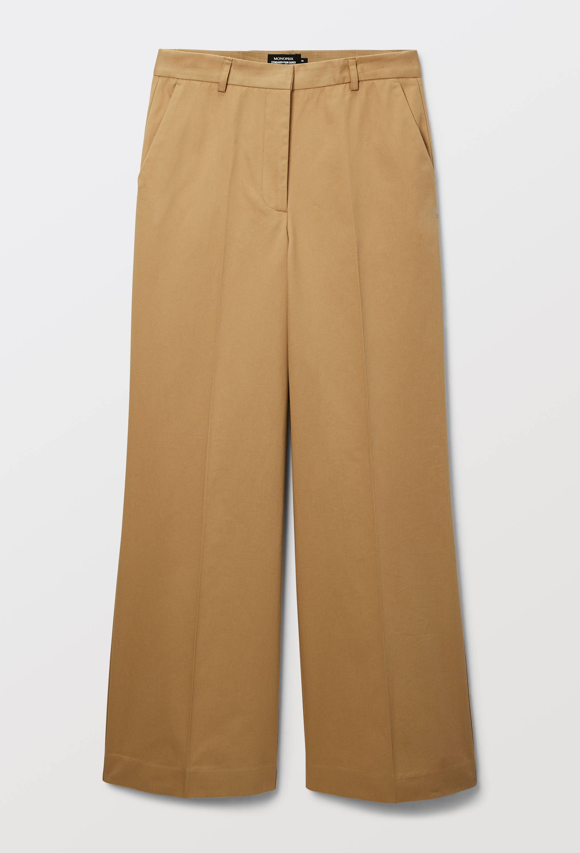 Pantalon large en coton, Brun clair, large image number 2.0