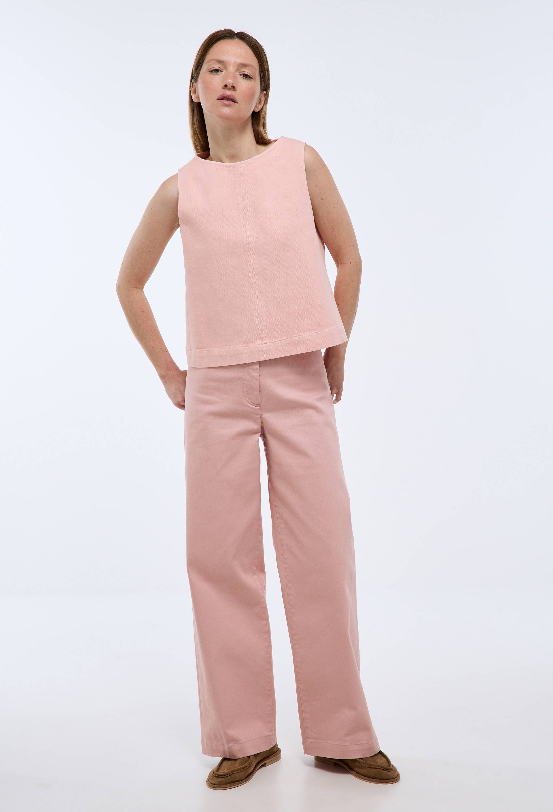 Top sans manches en jean en coton, Rose clair, large image number 1.0