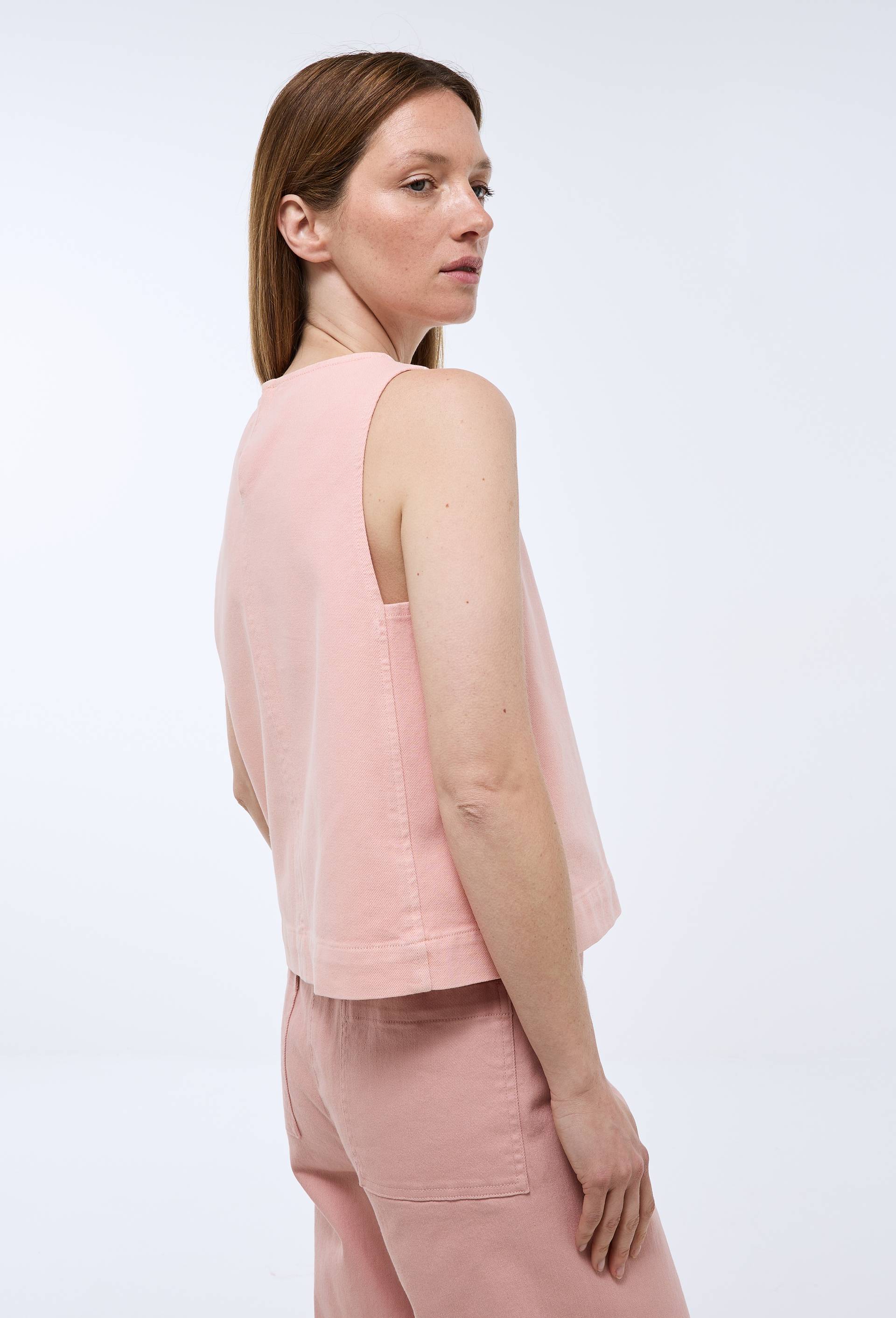 Top sans manches en jean en coton, Rose clair, large image number 2