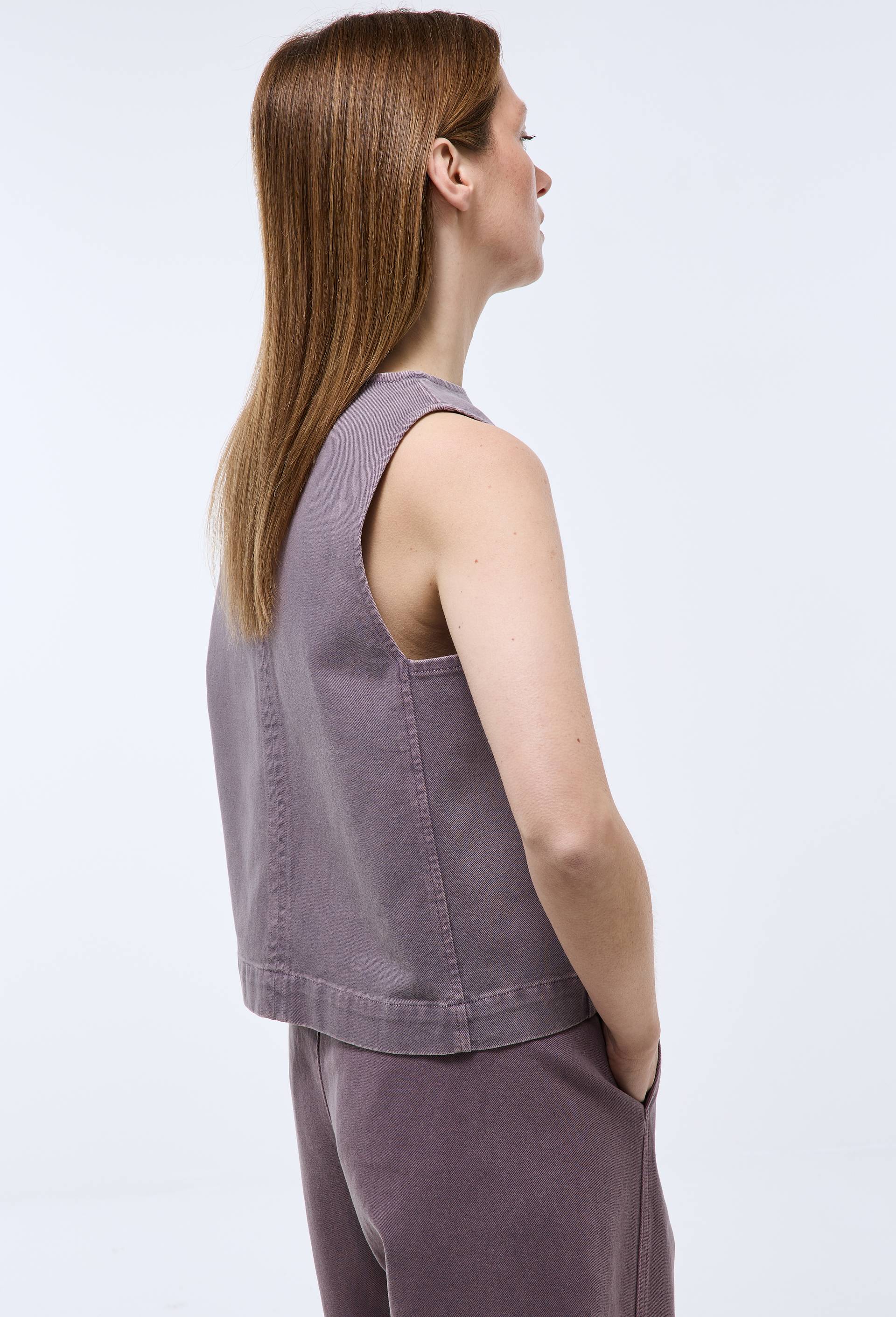 Top sans manches en jean en coton, Violet, large image number 1