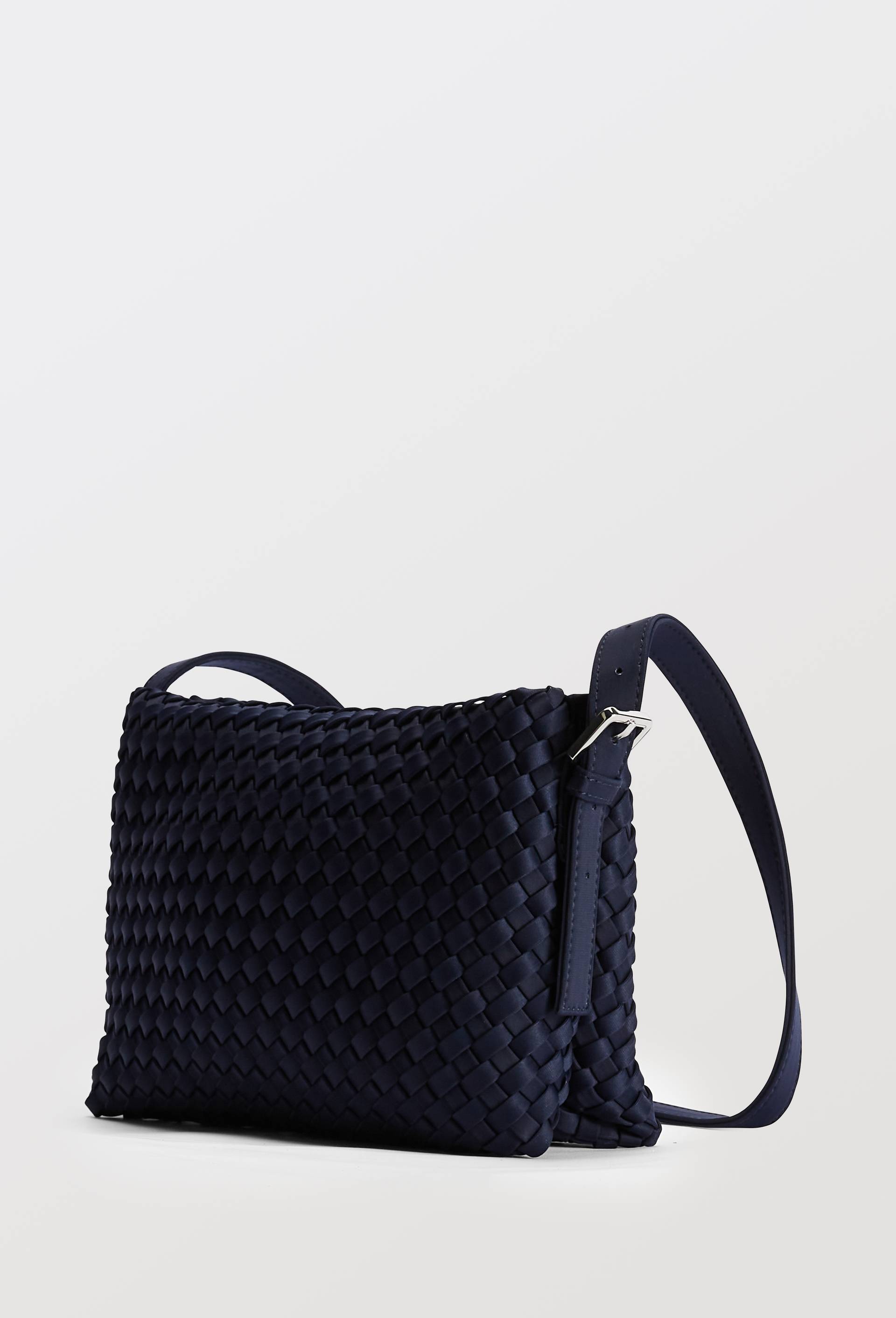 Sac port&eacute;-&eacute;paule tress&eacute;, Bleu fonc&eacute;, large image number 1