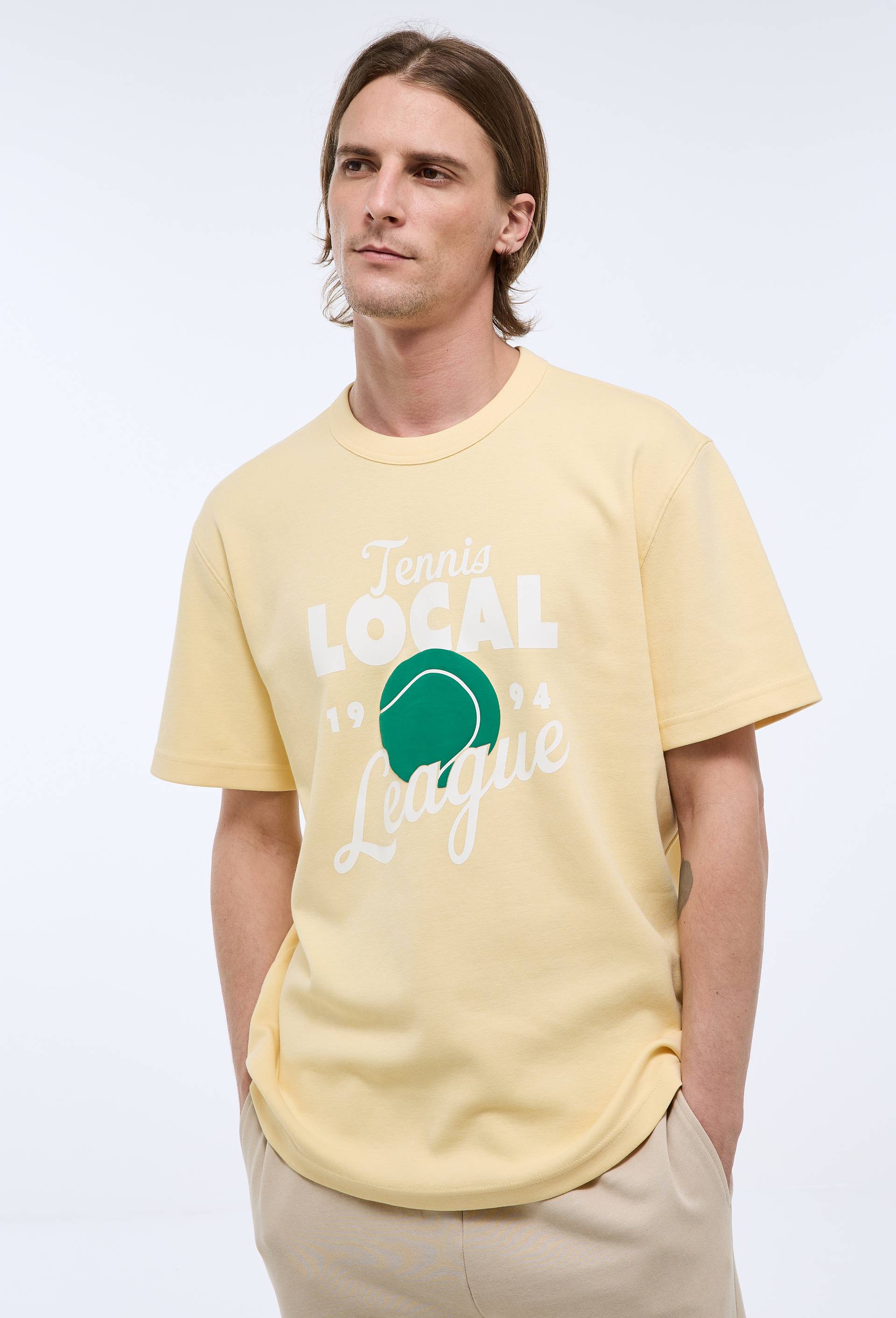 T-shirt manches courtes en coton BIO GOTS, Jaune clair, large image number 0.0