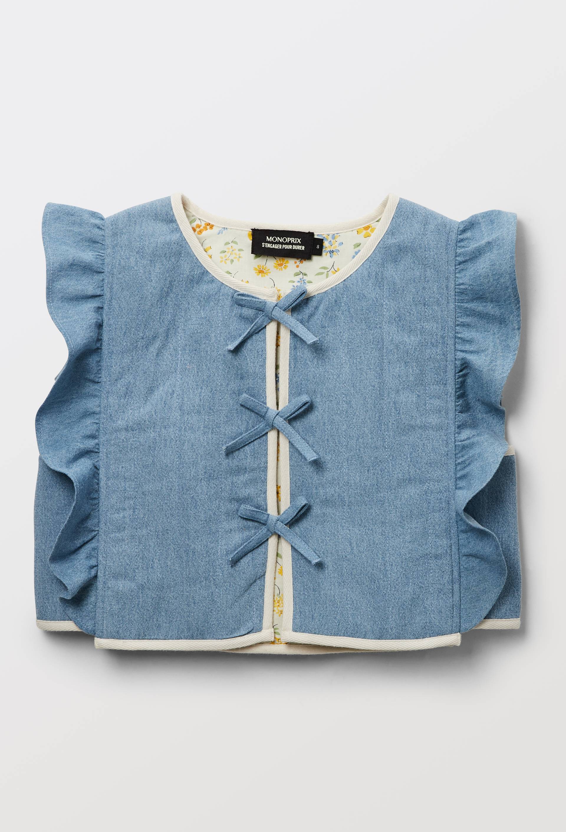 Veste sans manches matelass&eacute;e en coton, Bleu, large image number 2.0