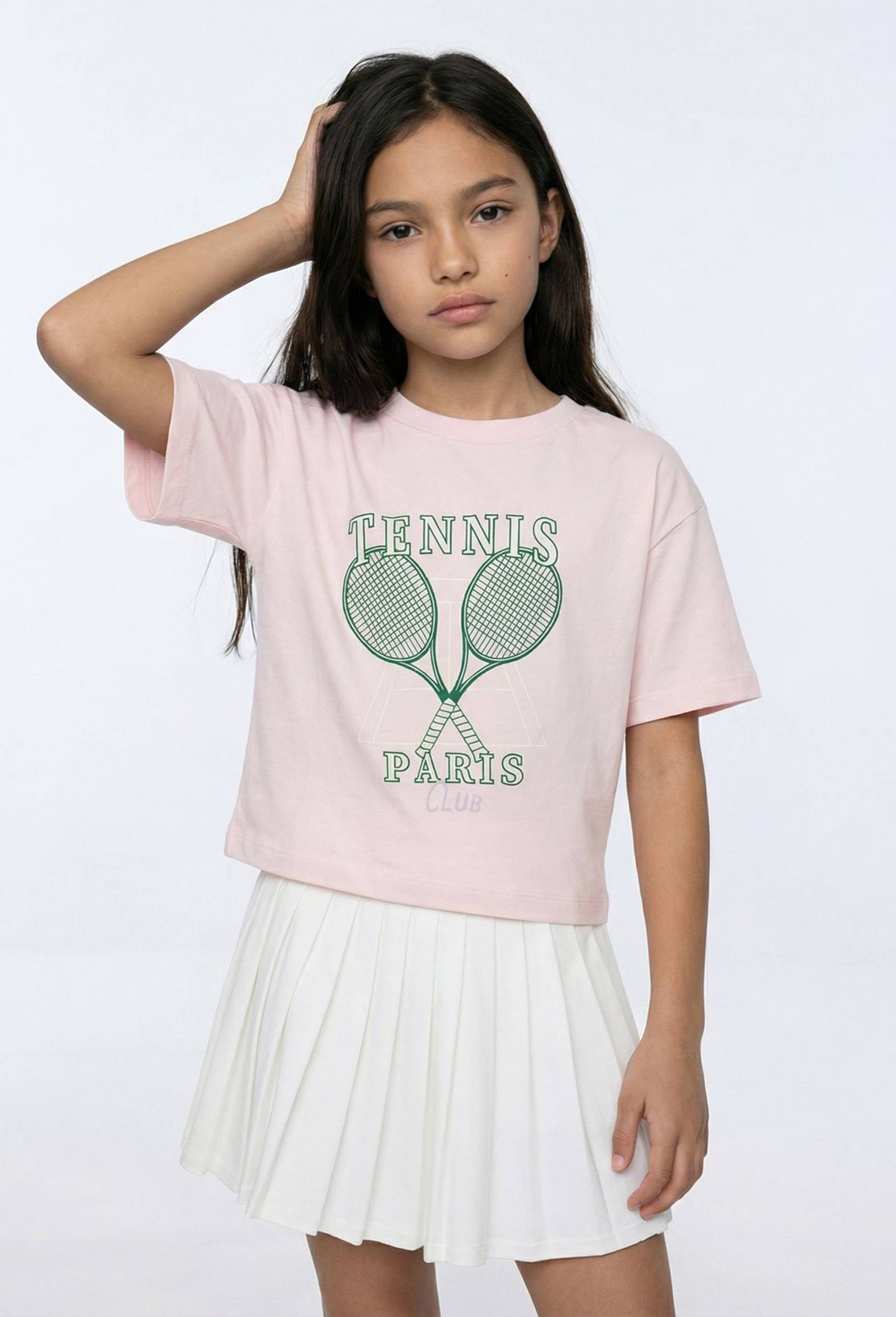 T-shirt tennis en coton, Rose clair, large image number 0.0