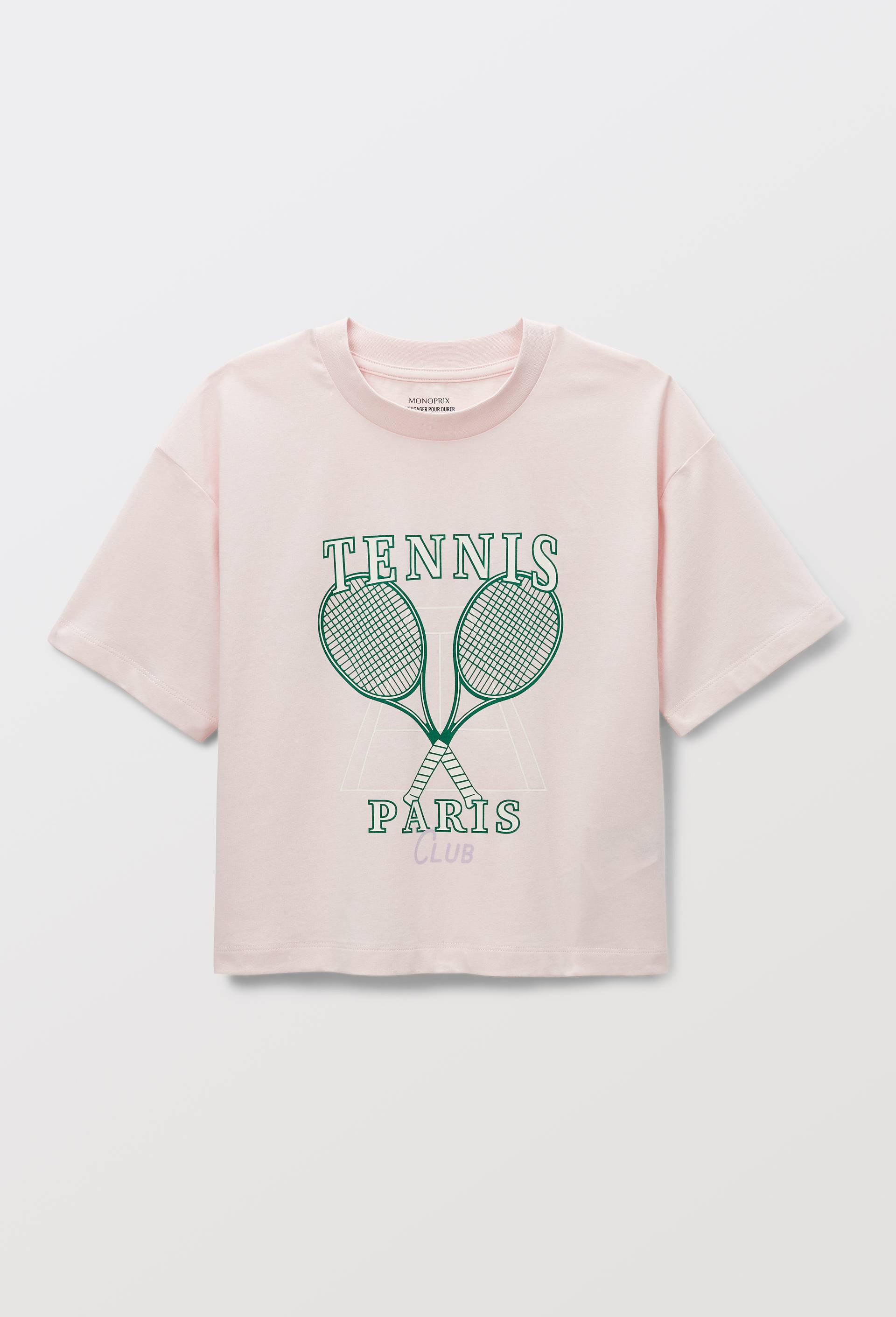 T-shirt tennis en coton, Rose clair, large image number 1.0
