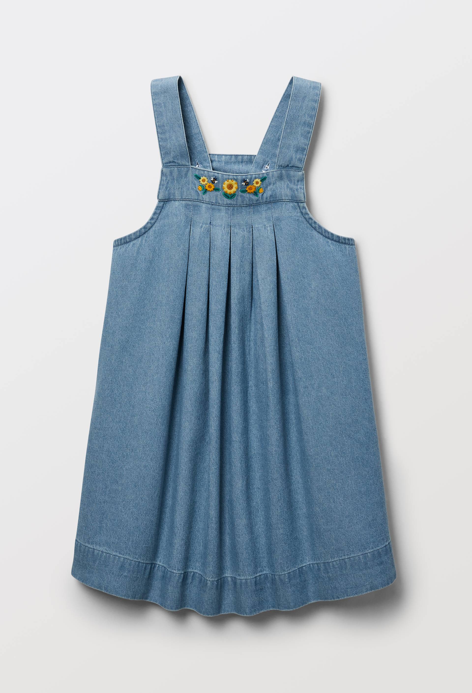 Robe &agrave; bretelle en jean brod&eacute;e, Bleu, large image number 1.0