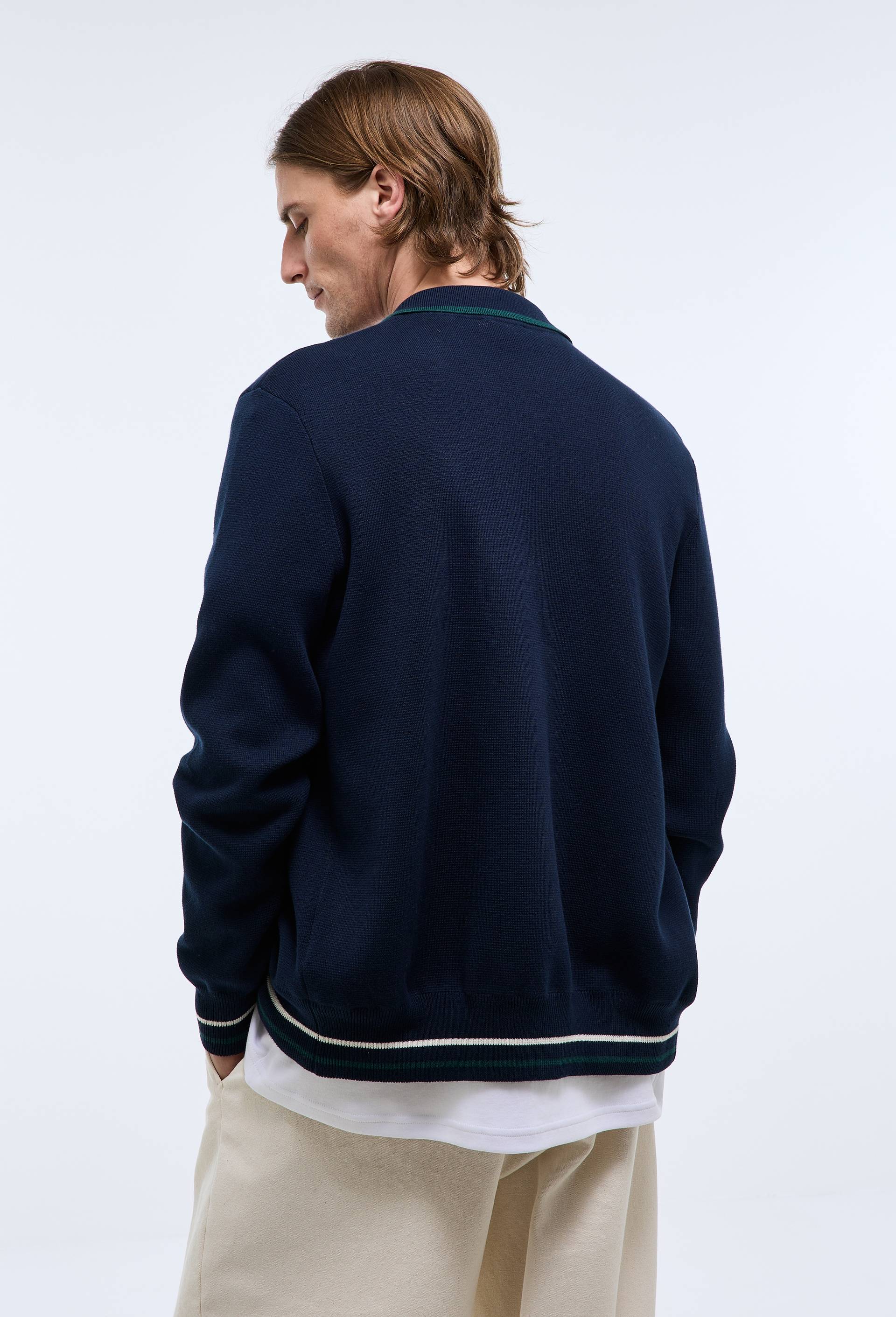 Gilet zipp&eacute; en coton, Bleu fonc&eacute;, large image number 2.0