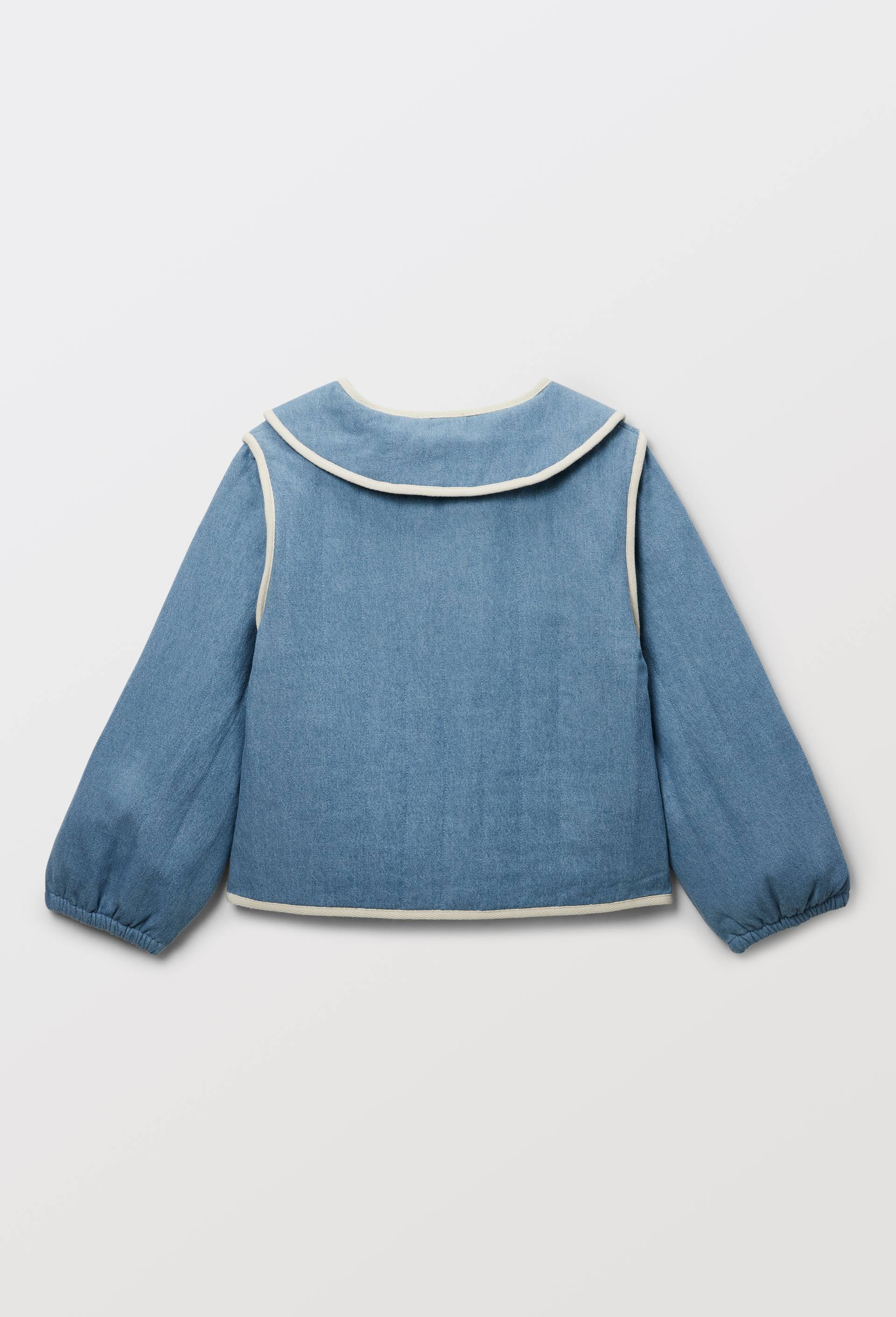 Veste matelass&eacute;e brod&eacute;e en coton, Bleu, large image number 4.0