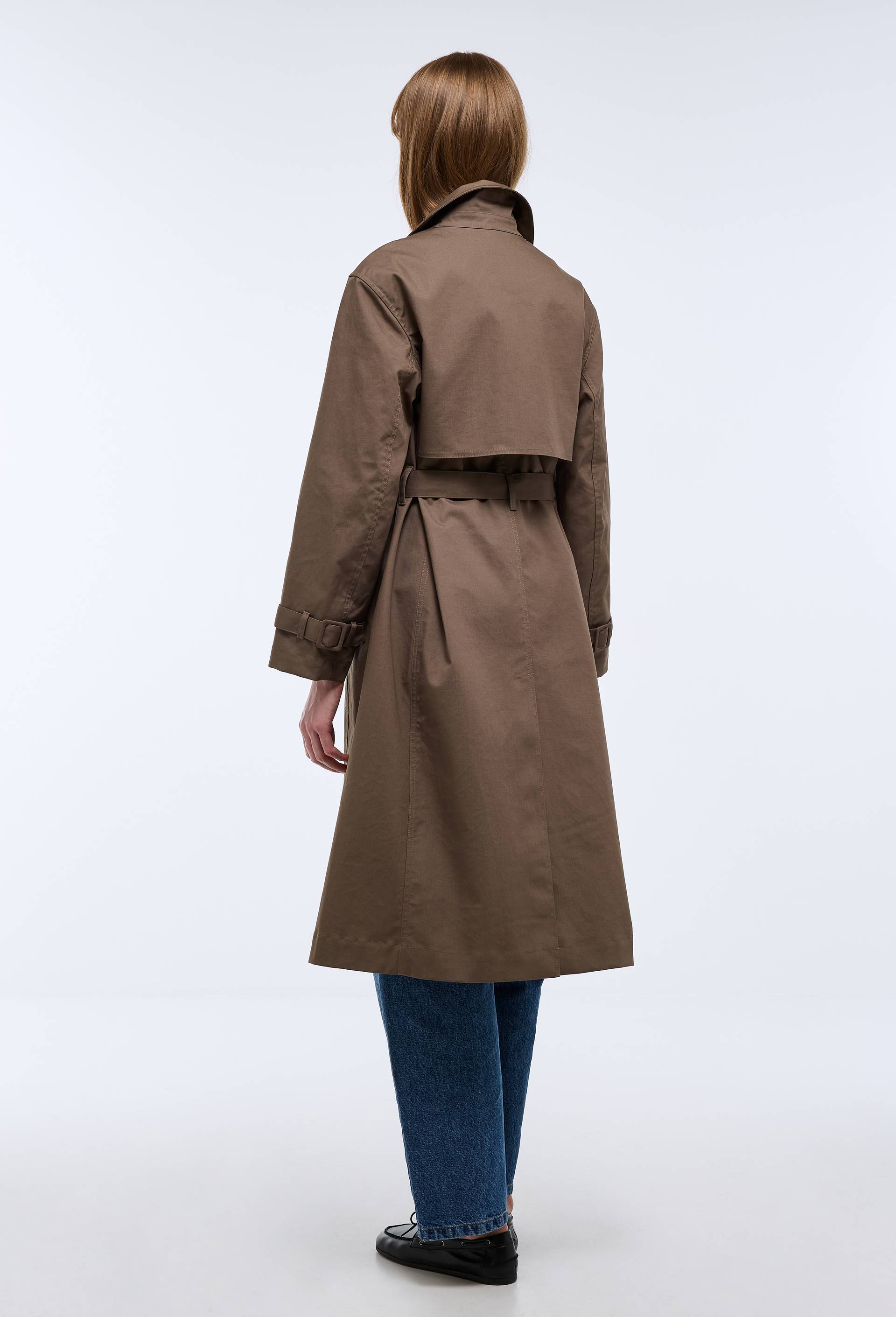 Trench long en coton, Vert fonc&eacute;, large image number 2.0