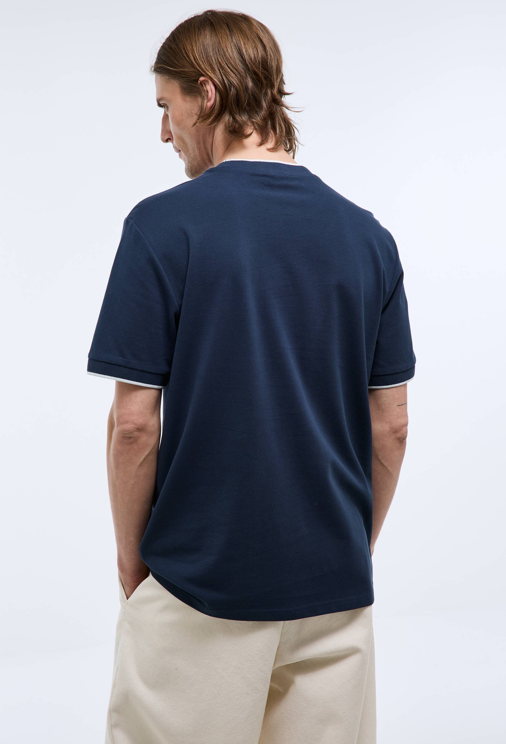 T-shirt manches courtes en coton BIO GOTS, Bleu fonc&eacute;, large image number 1.0