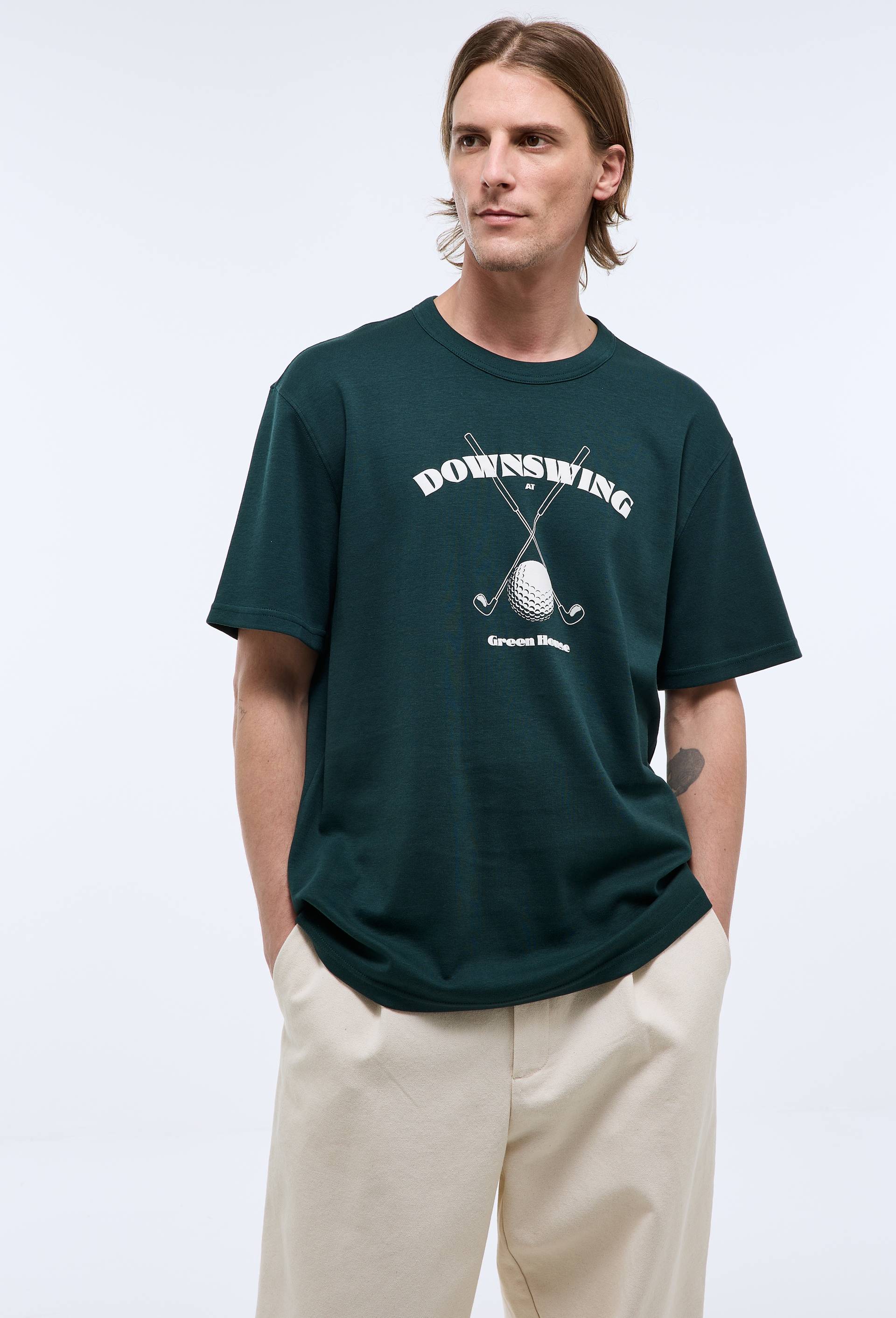 T-shirt manches courtes en coton BIO GOTS, Vert fonc&eacute;, large image number 0.0