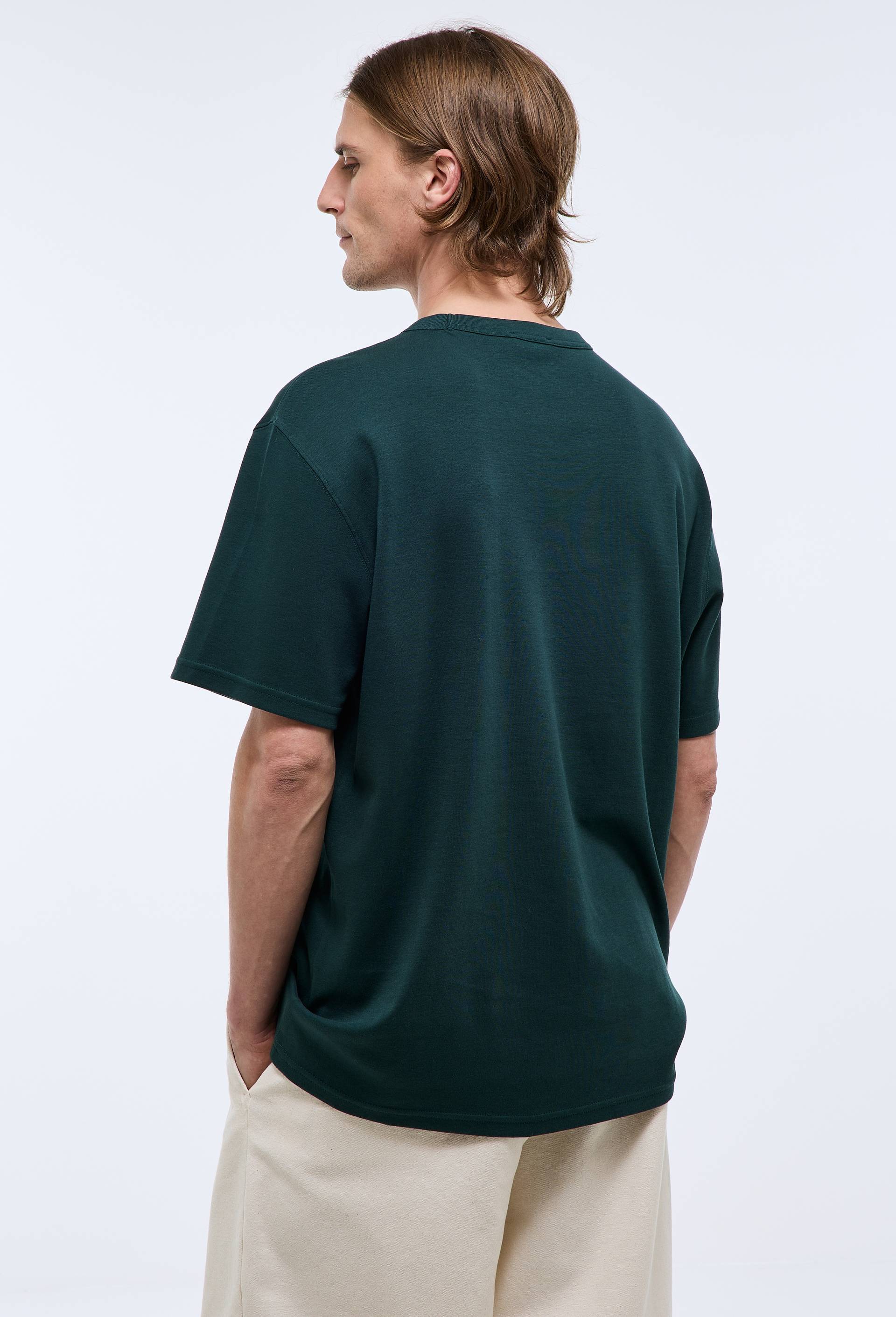 T-shirt manches courtes en coton BIO GOTS, Vert fonc&eacute;, large image number 2.0