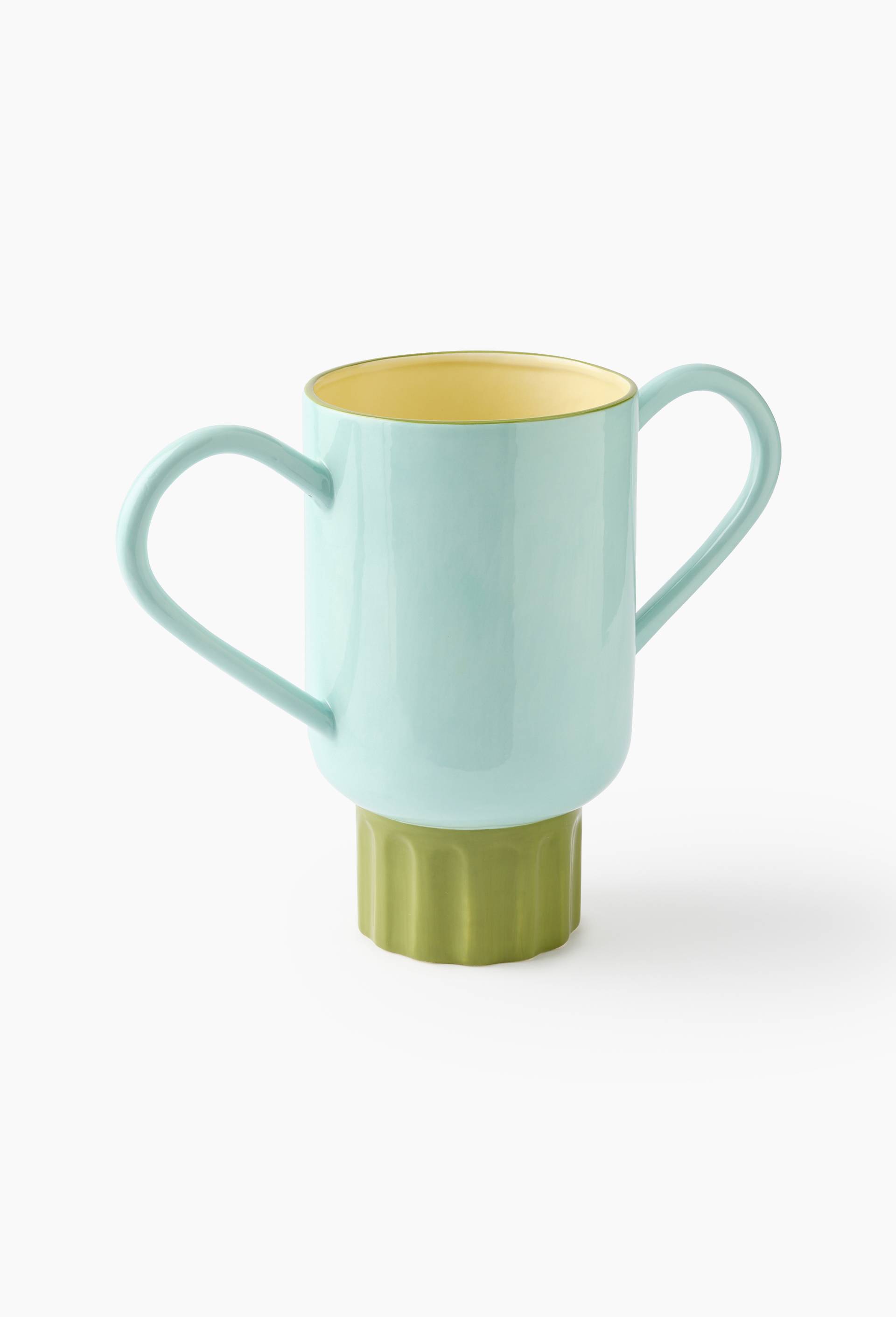 Vase, 38,3 x 17 x 30 cm, en c&eacute;ramique - MARGAUX KELLER X MONOPRIX, Bleu clair, large image number 0