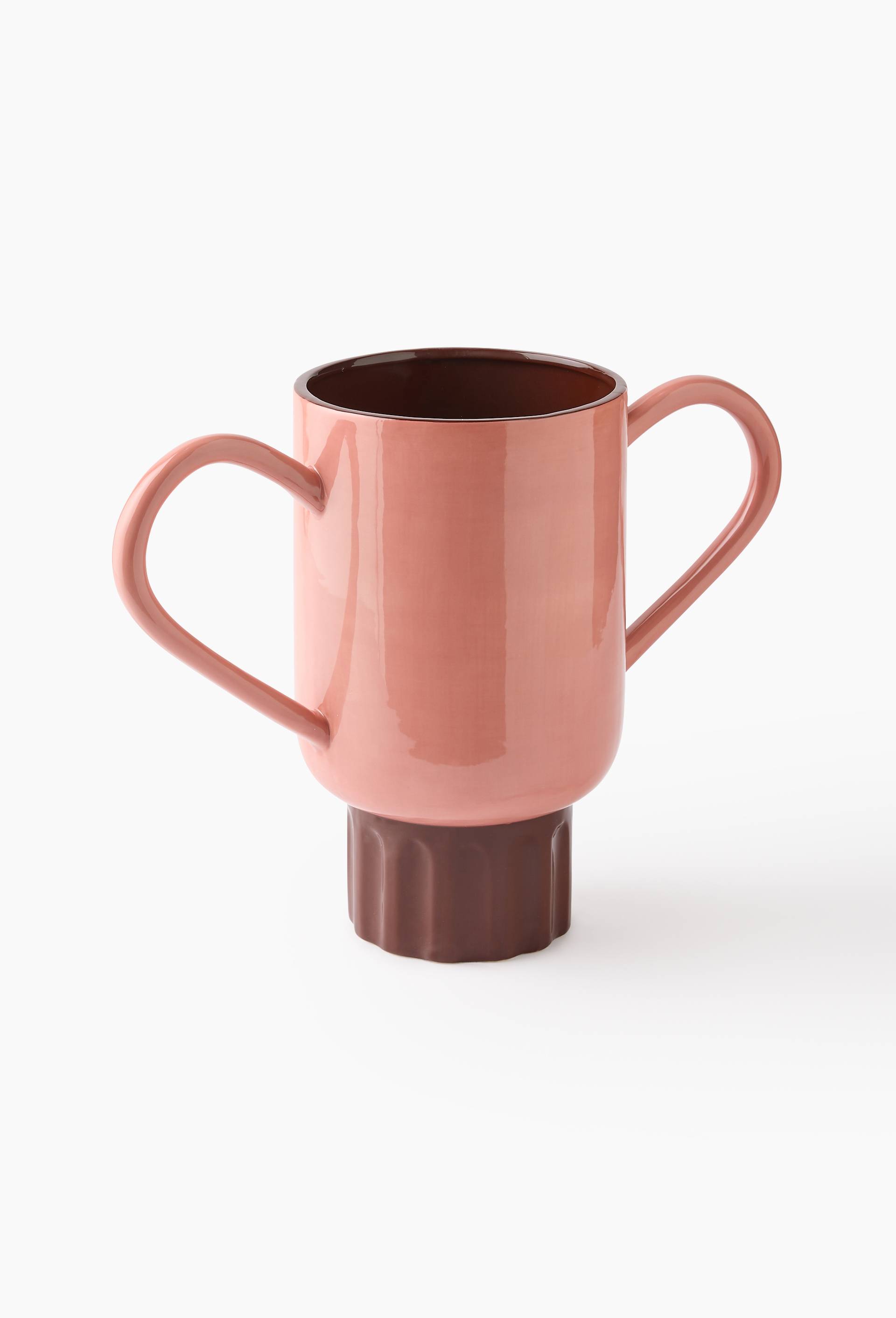 Vase, 38,3 x 17 x 30 cm, en c&eacute;ramique - MARGAUX KELLER X MONOPRIX, Rose clair, large image number 0