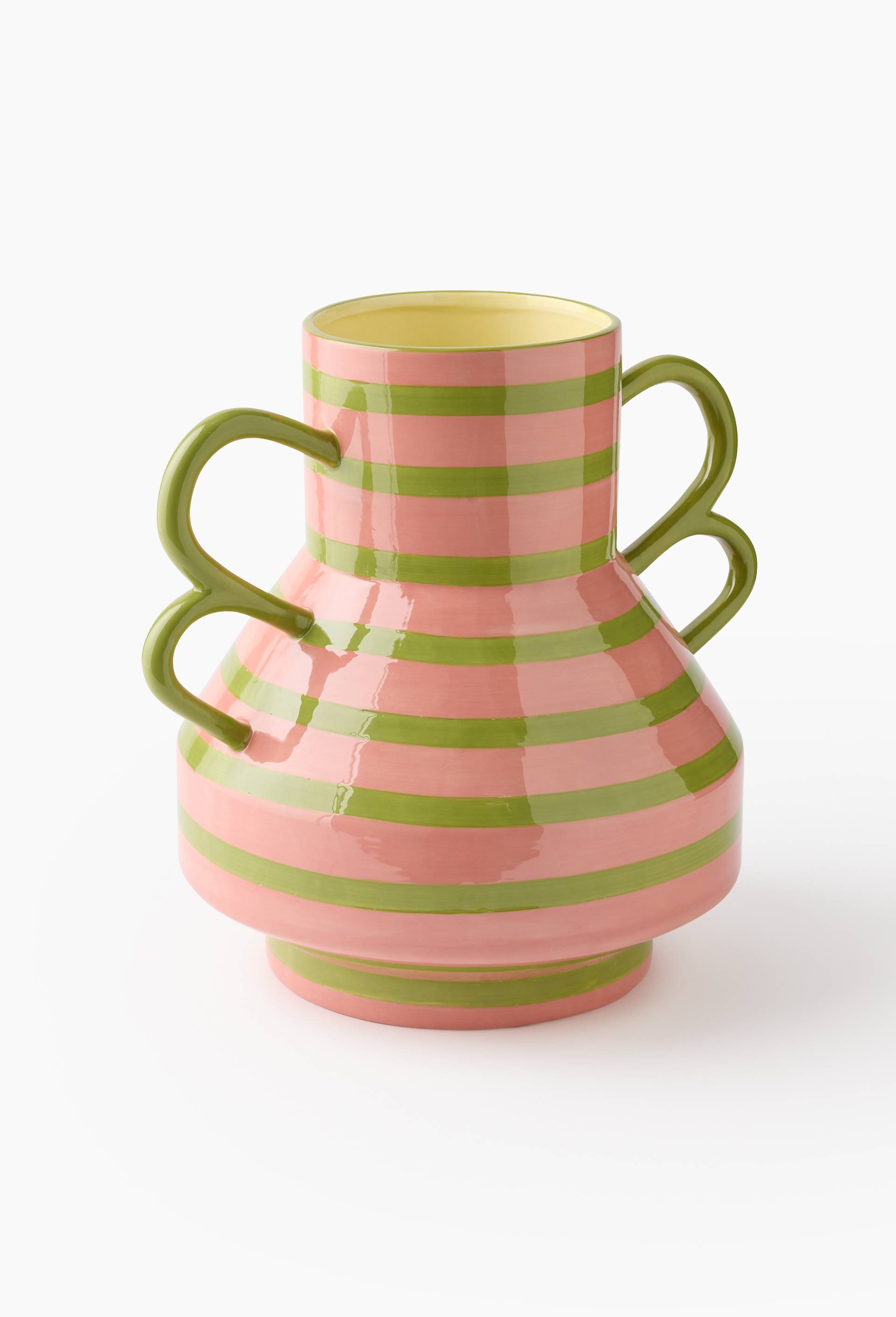 Vase papillon ray&eacute;, 38 x 30,4 x 36 cm, en c&eacute;ramique - MARGAUX KELLER X MONOPRIX, Multicolore, large image number 1