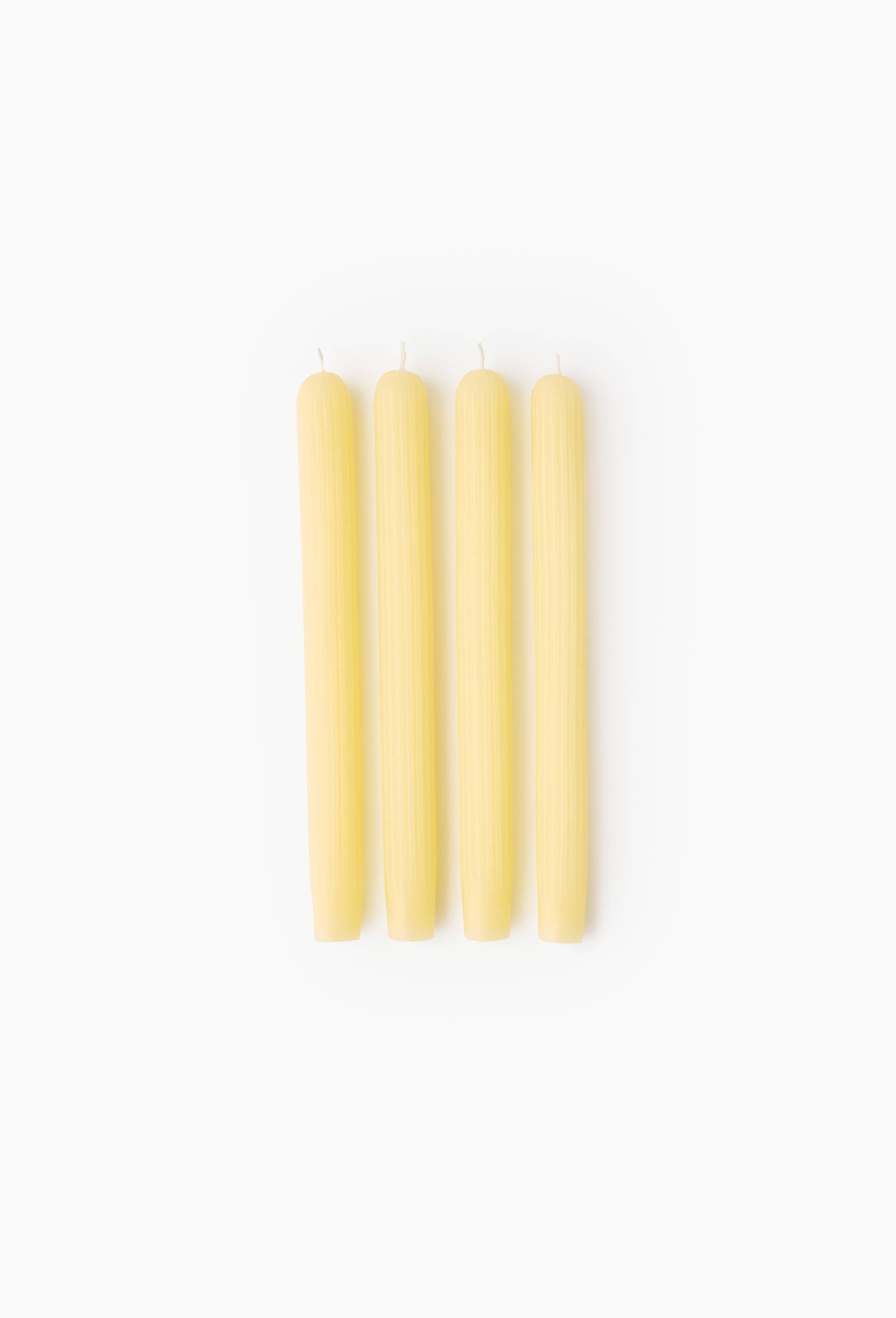 Set de 4 bougies, 23 x 2,2cm - MARGAUX KELLER X MONOPRIX, Jaune clair, large image number 0.0