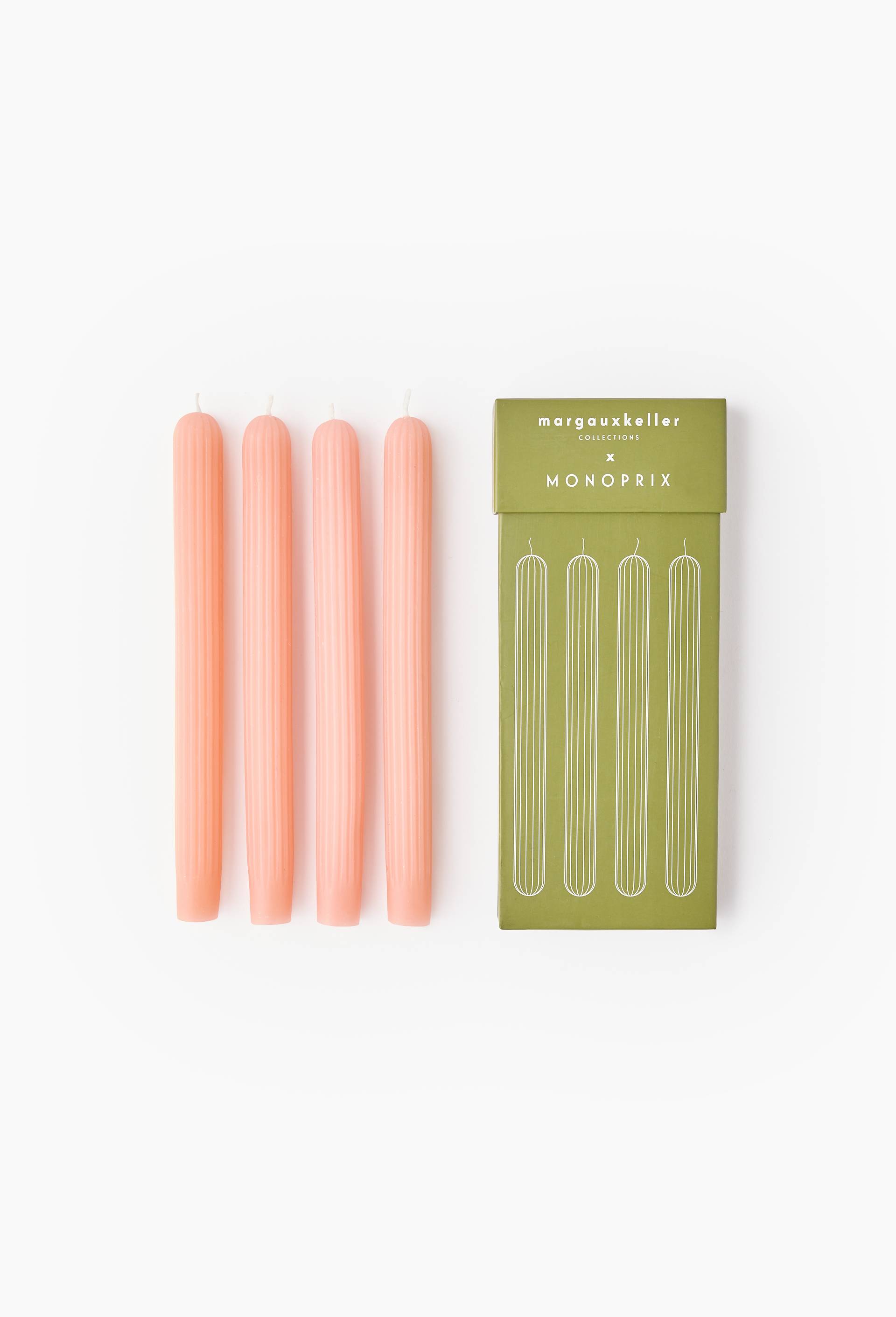 Set de 4 bougies, 23 x 2,2cm - MARGAUX KELLER X MONOPRIX, Rose clair, large image number 1.0