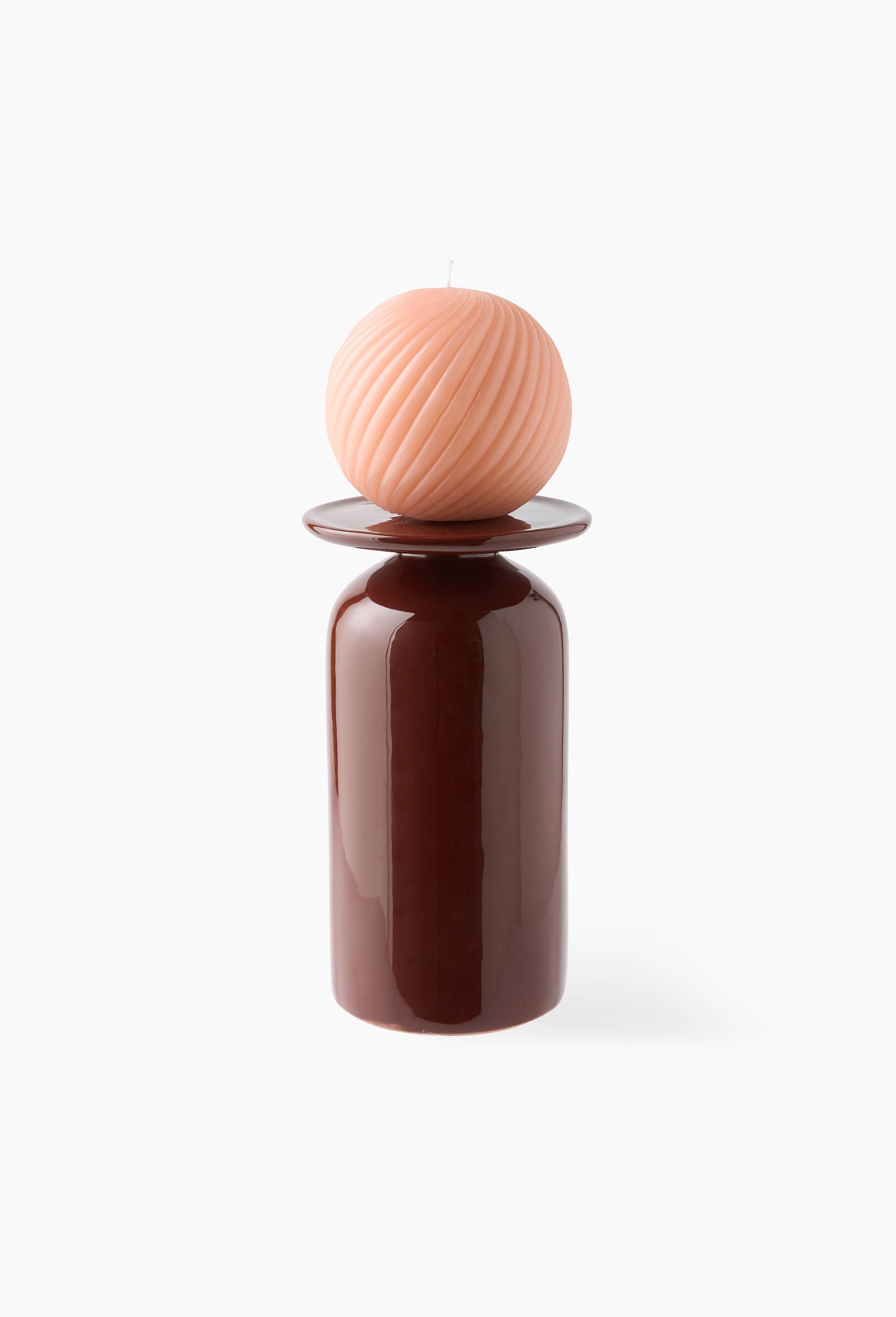 Bougeoir, 27 x 15 cm, en c&eacute;ramique - MARGAUX KELLER X MONOPRIX, Rouge fonc&eacute;, large image number 0.0
