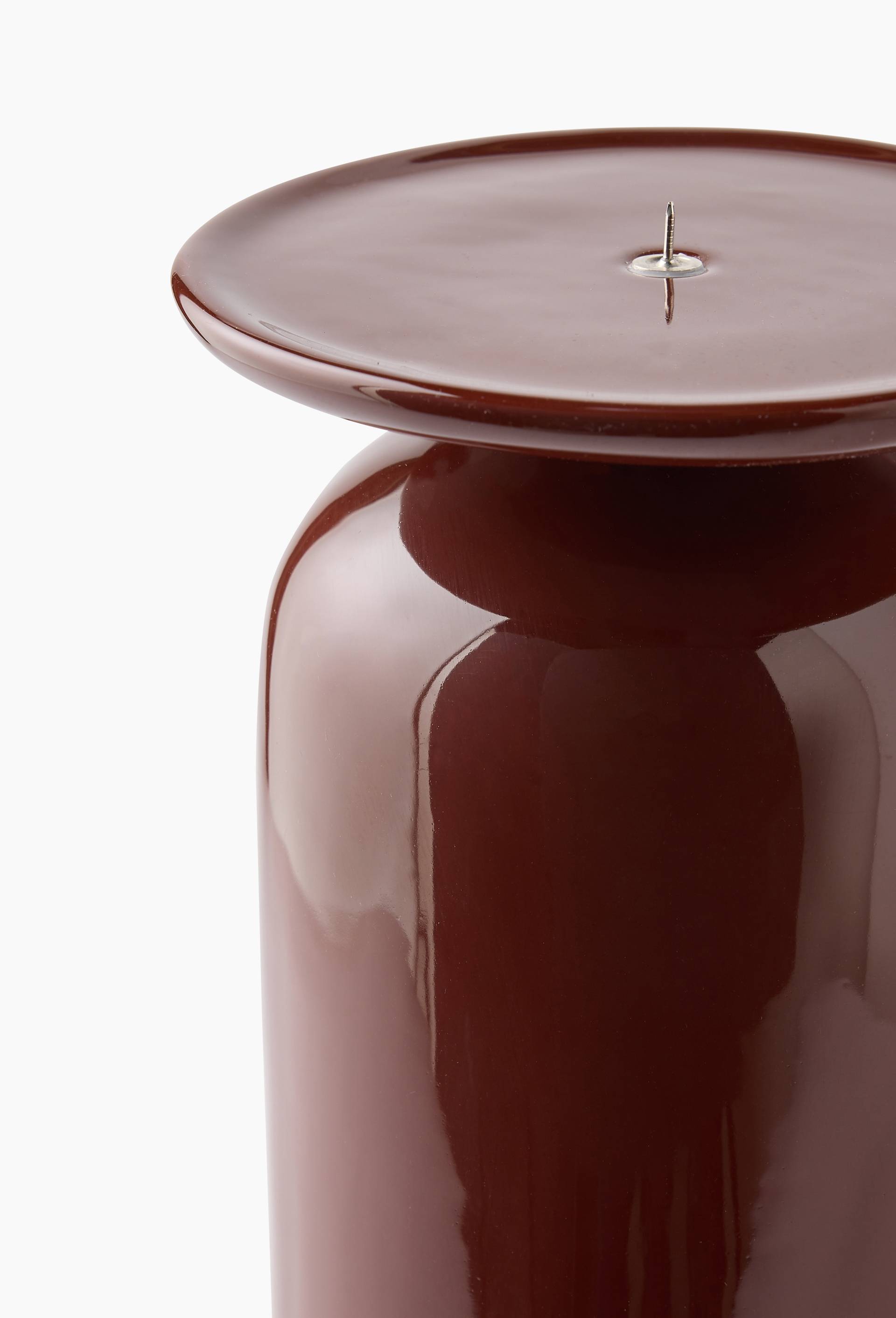 Bougeoir, 27 x 15 cm, en c&eacute;ramique - MARGAUX KELLER X MONOPRIX, Rouge fonc&eacute;, large image number 1