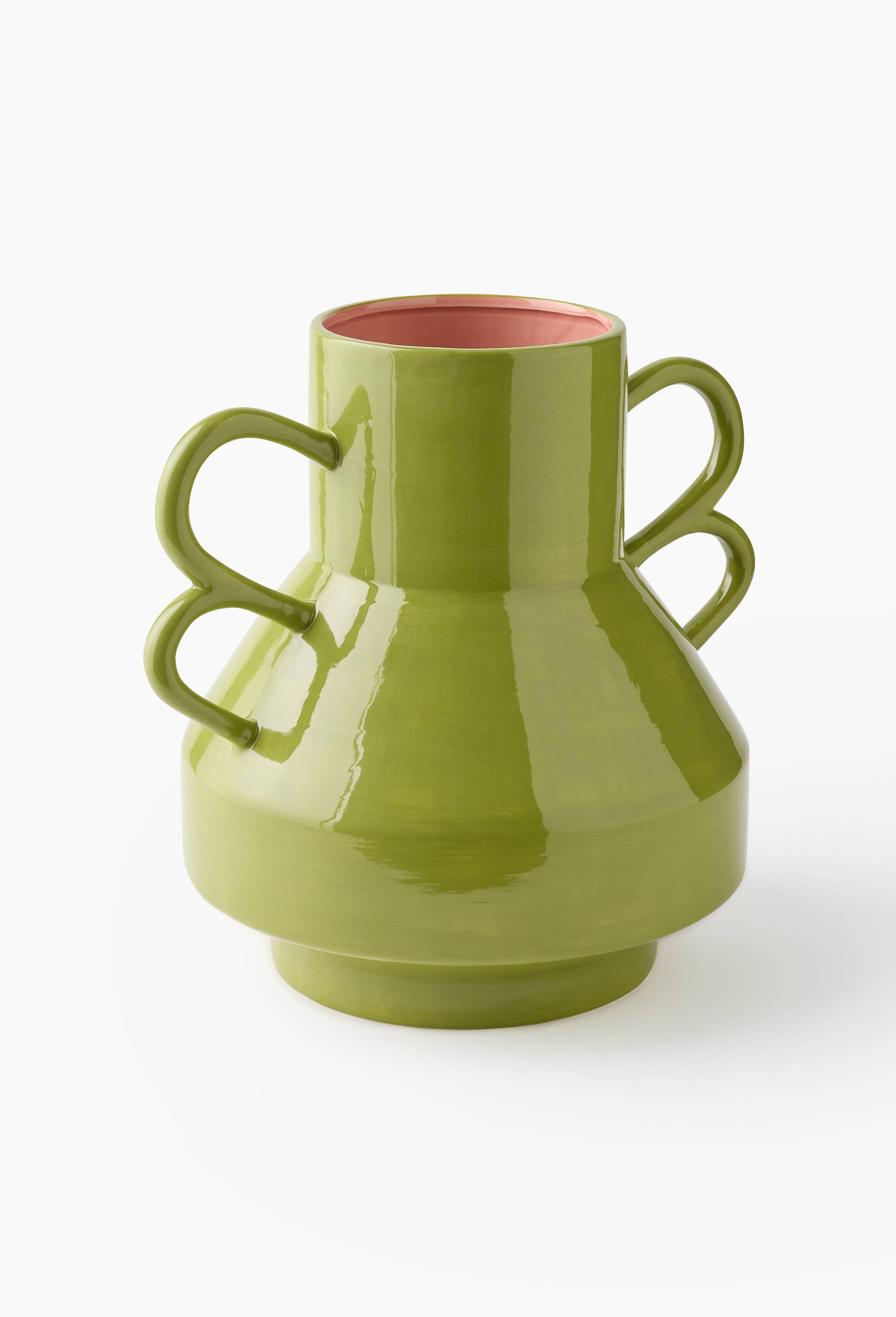 Vase papillon, 38 x 30,4 x 36 cm, en c&eacute;ramique - MARGAUX KELLER X MONOPRIX, Vert fonc&eacute;, large image number 0