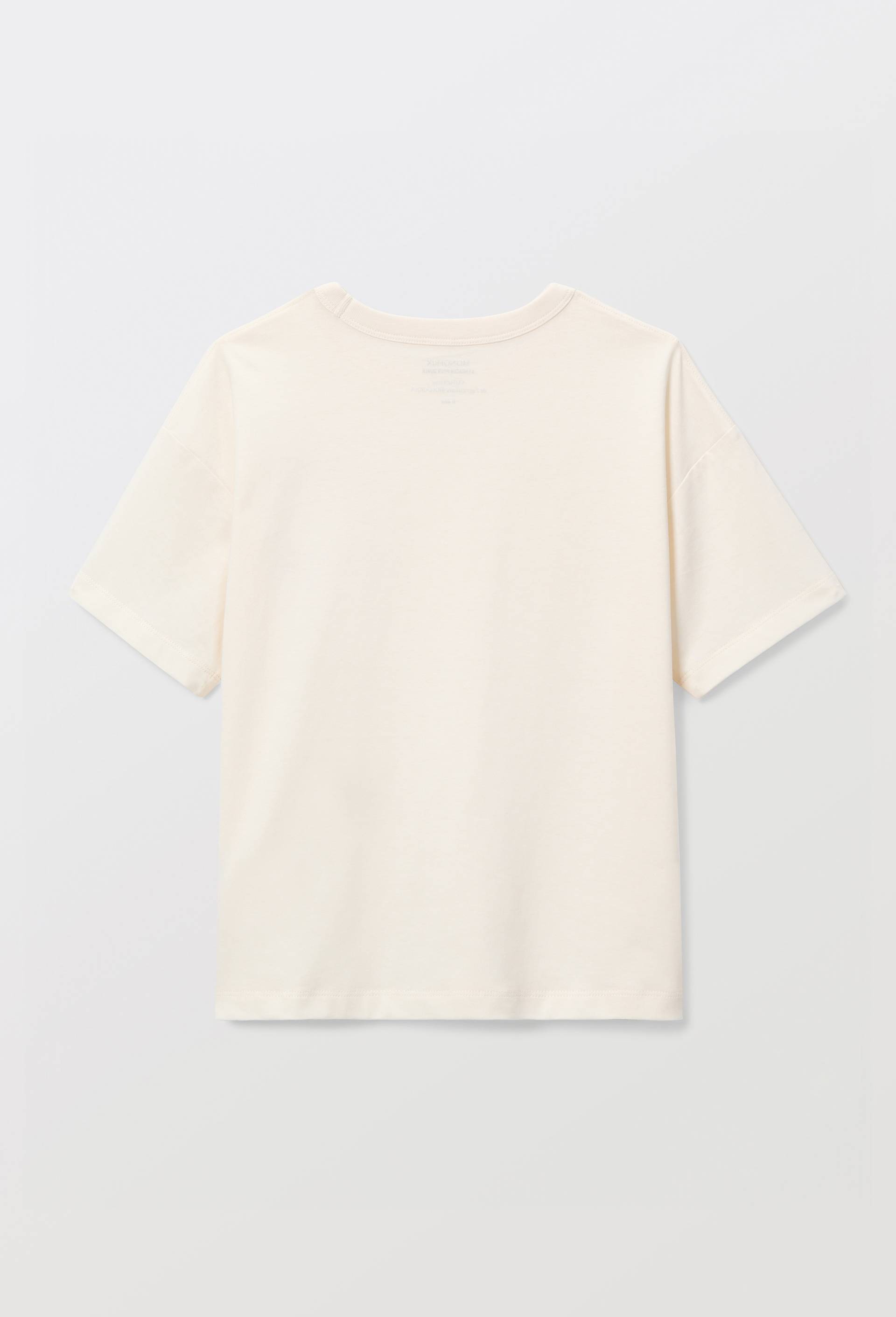 T-shirt manches courtes imprim&eacute; en coton BIO GOTS, Beige clair, large image number 2