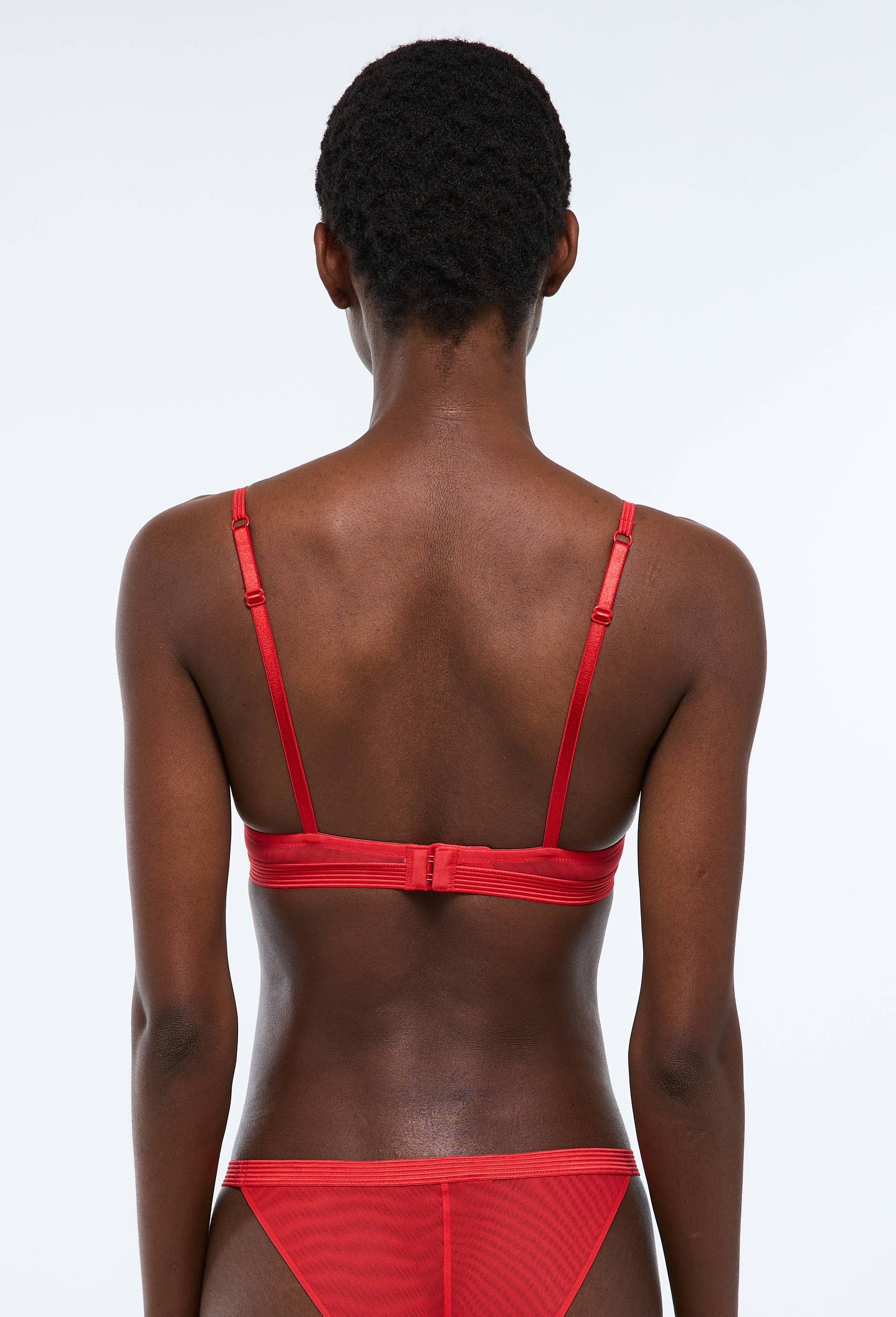 Soutien-gorge corbeille balconnet TAMMY en tulle brod&eacute;, Rouge, large image number 3
