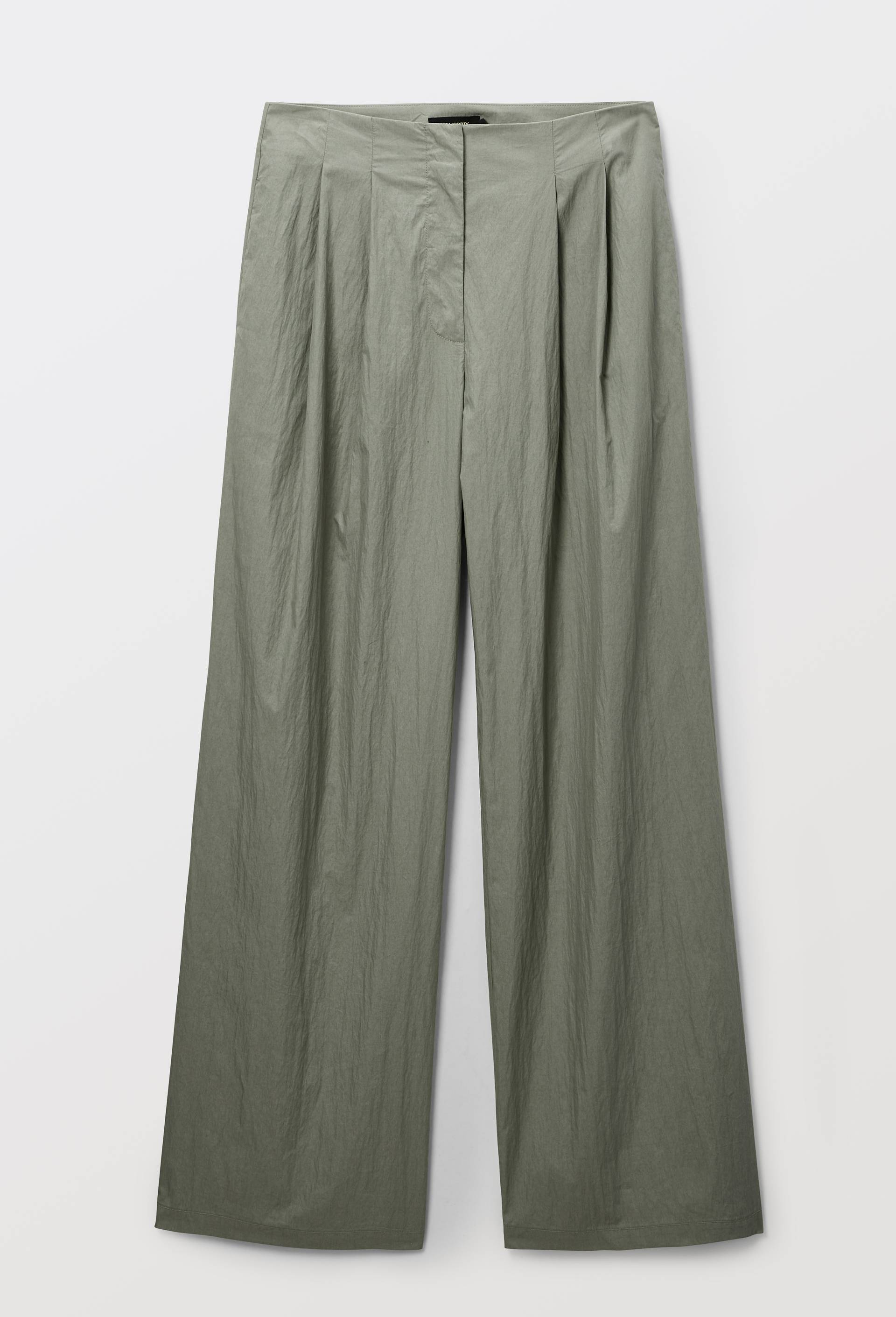 Pantalon large uni contenant du coton, Vert, large image number 3