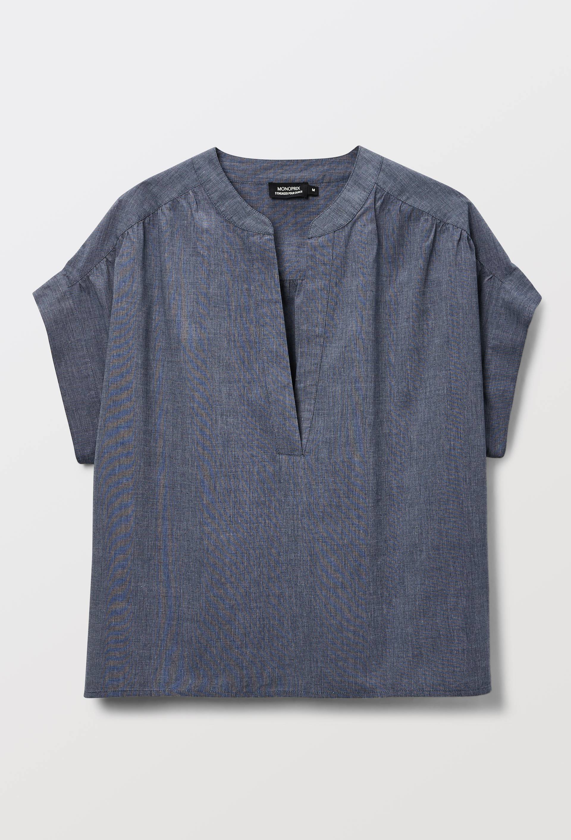 Chemise de plage en coton BIO GOTS, Bleu fonc&eacute;, large image number 2