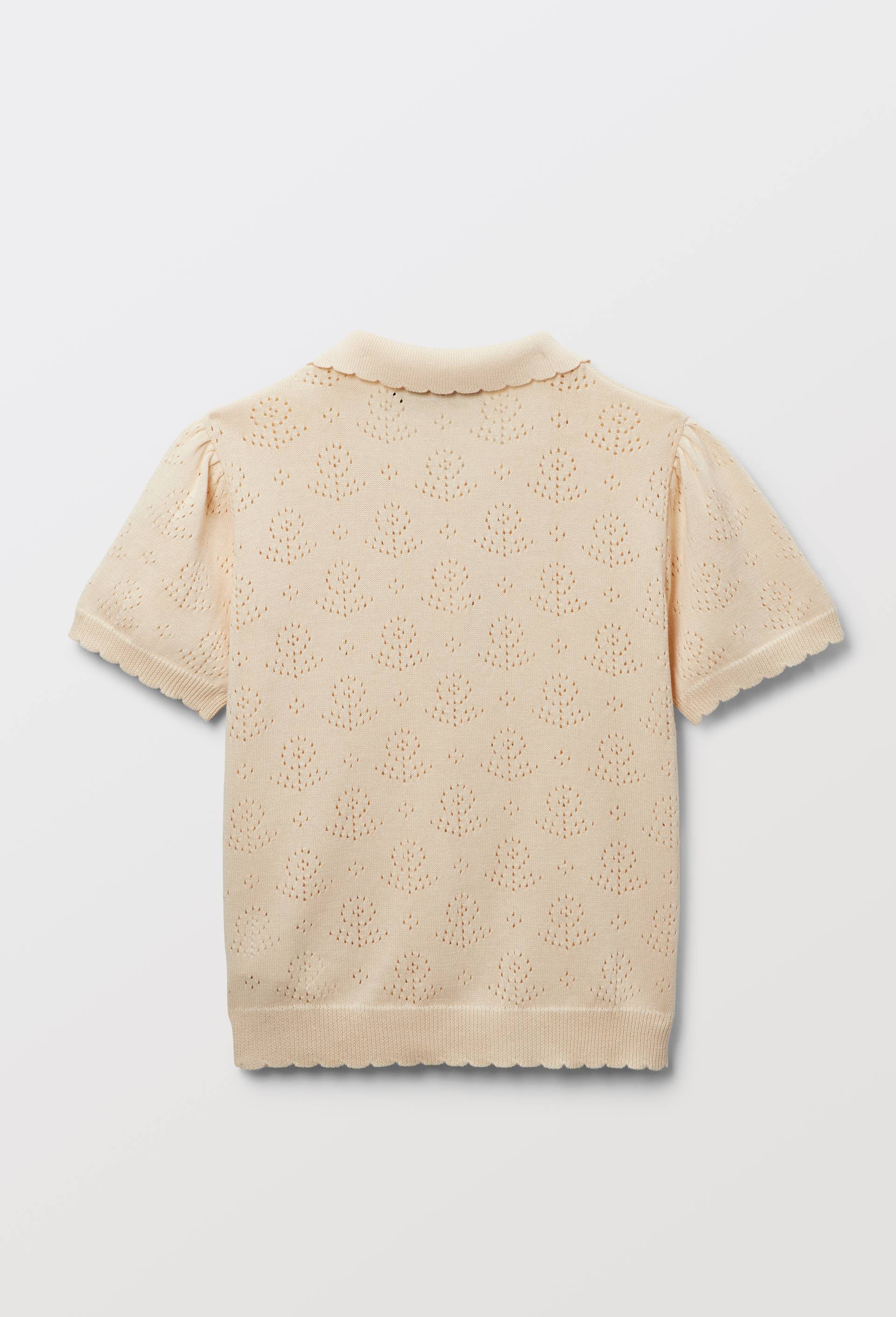 Polo maille en pointelle de coton, Beige clair, large image number 2