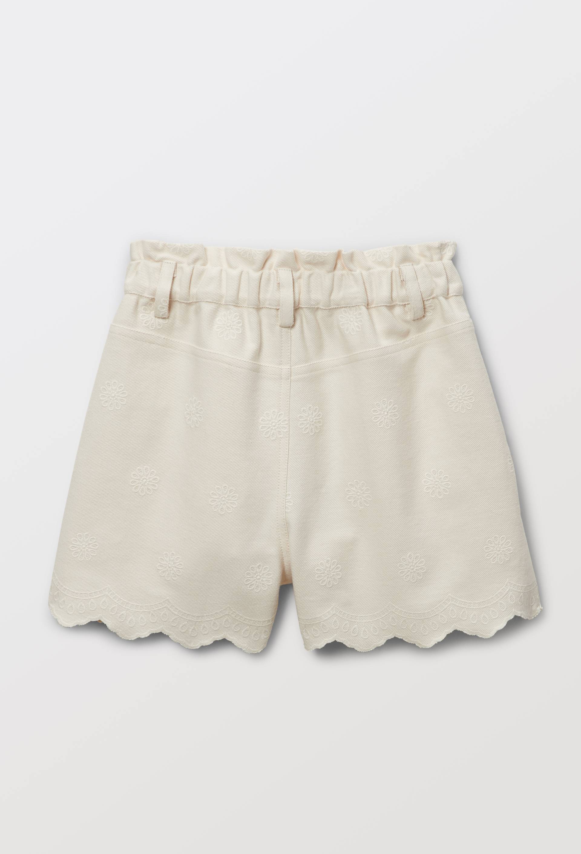 Short brod&eacute; en coton, Beige clair, large image number 2