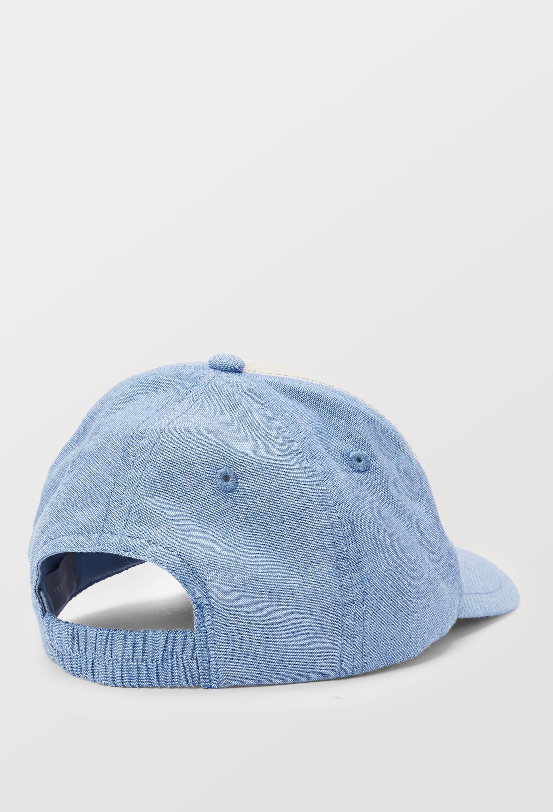 Casquette en coton chambray brod&eacute;e, Ecru, large image number 1.0