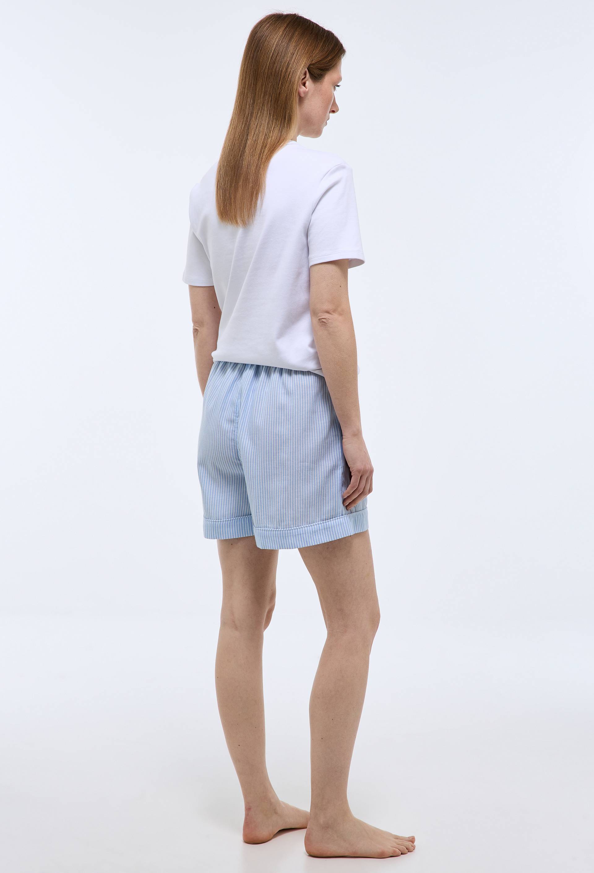 Short ray&eacute; en voile de coton bio GOTS, Bleu clair, large image number 1