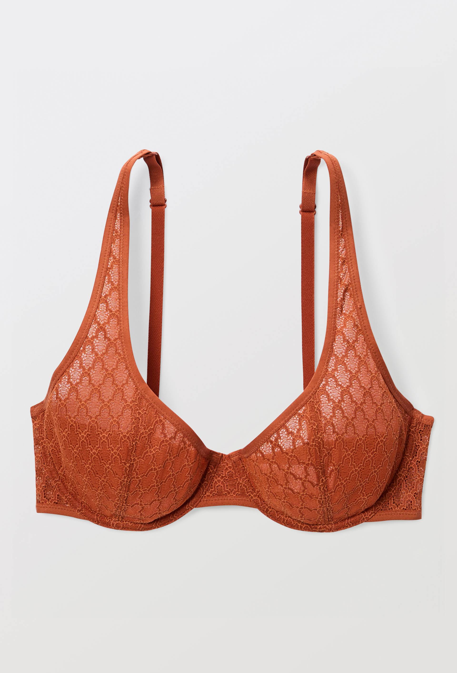 Soutien-gorge corbeille balconnet MELLA en dentelle, Orange fonc&eacute;, large image number 2